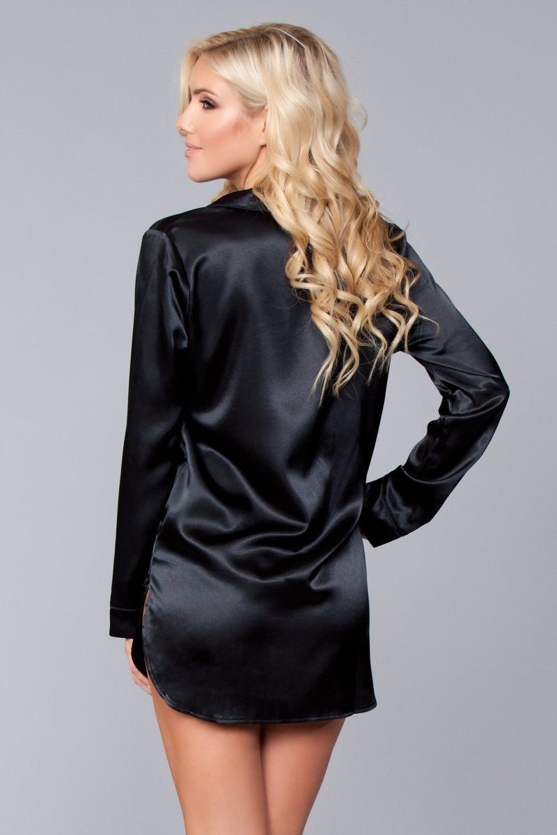 BeWicked Women's Kimberly Satin Sleepshirt BW1788 - Soft & Sexy Nightwear for Comfortable Sleep & Lounge Wear