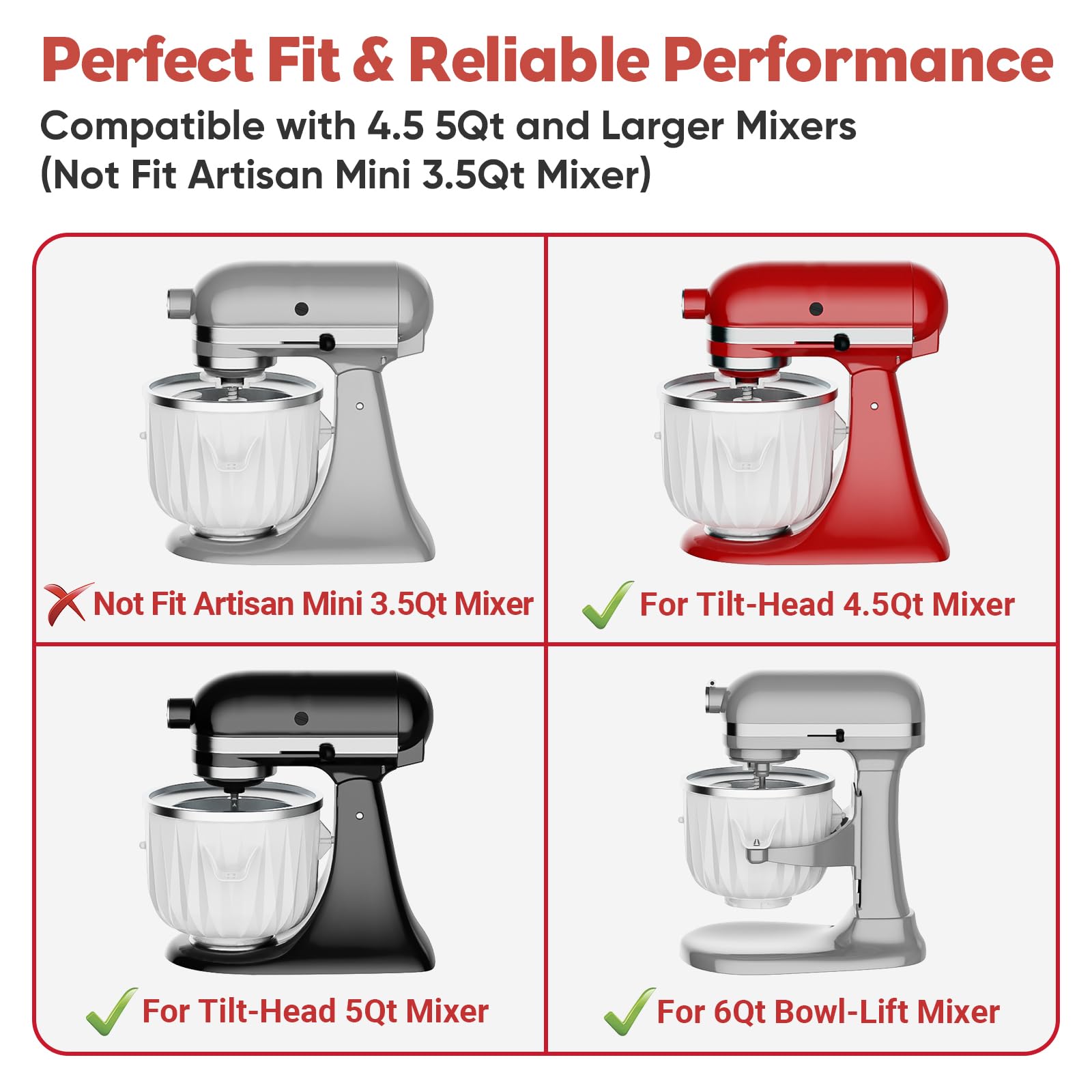 Coolcook 2 Quart Ice Cream Maker Attachment for KitchenAid Stand Mixer - Compatible with 4.5 Qt & Larger Models | Make Frozen Yogurt, Sorbet & Gelato at Home | Perfect for Summer Parties, Family Desserts & DIY Treats