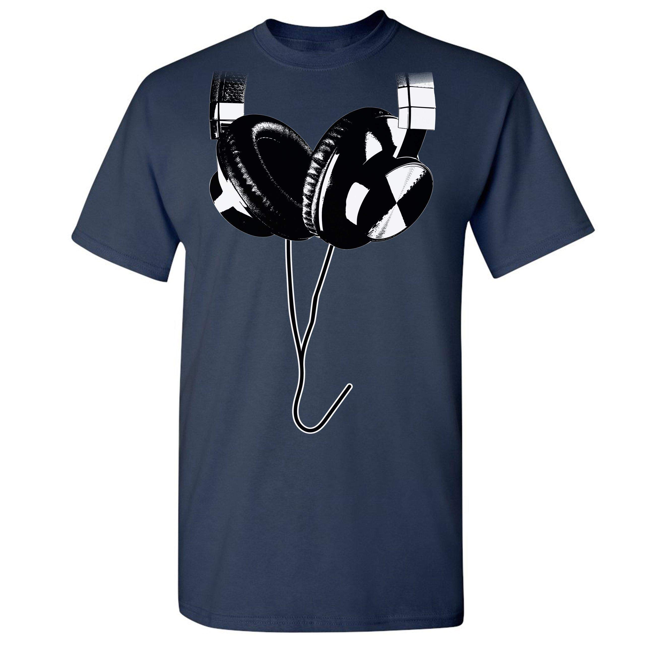 DJ Music T-Shirt with Huge Hanging Headphones Design - Cool Graphic Tee for Music Lovers, DJs & Festival Goers - Perfect for Concerts, Raves & Streetwear Fashion