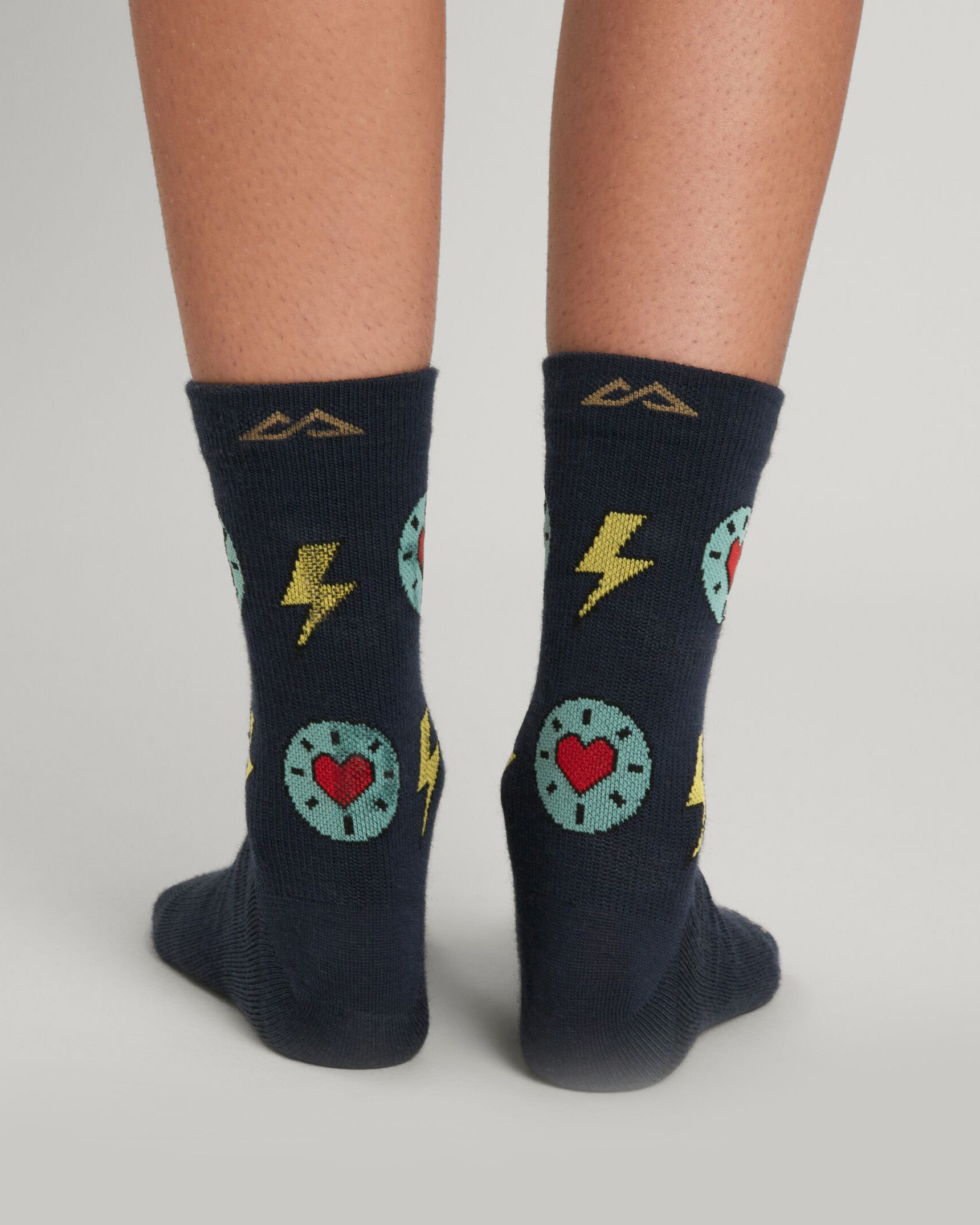 MerinoLINK Federate Socks - Meteor Lightning Heart Print Wool Socks for Men & Women - Comfortable Hiking & Outdoor Activities Socks