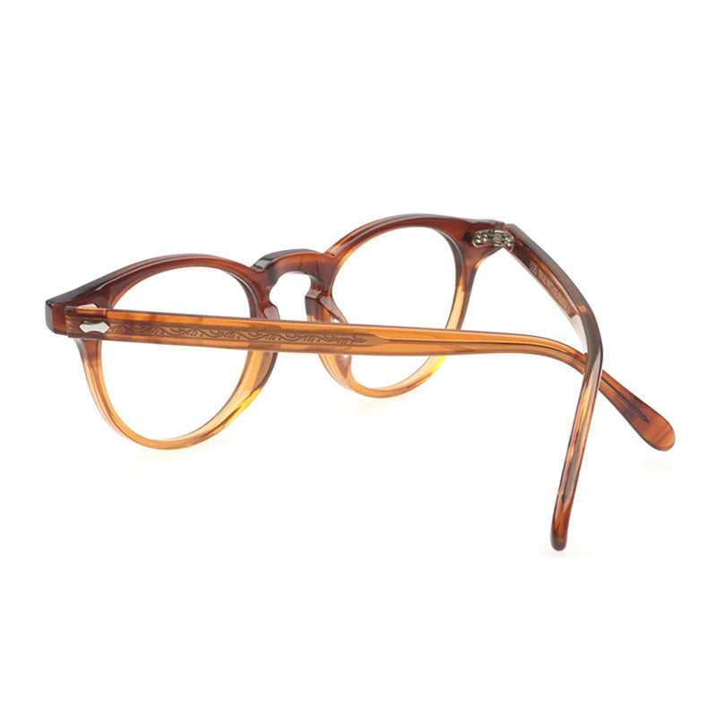 Unisex Black Acetate Full Rim Round Eyeglasses NN002 - Stylish & Comfortable for Work, Reading, and Everyday Wear