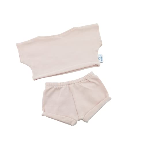 Minikane & Paola Reina 34cm Doll Clothes Set - Sporty T-Shirt & Light Pink Boy Shorts for 13 Inch Dolls | Perfect for Dress Up, Role Play & Collectible Doll Fashion