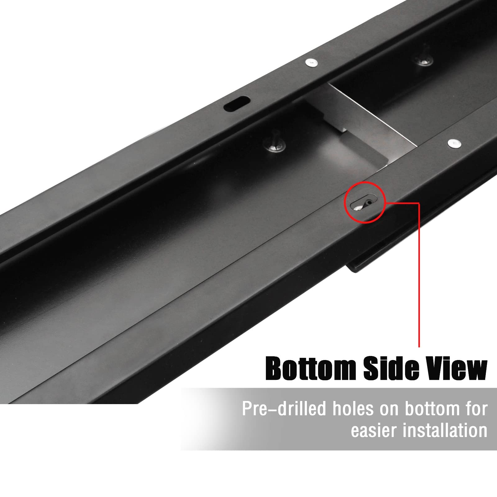 6 Inch Black Running Boards for 2007-2018 Chevy Silverado & GMC Sierra 1500/2500HD/3500HD Crew Cab - Heavy Duty Side Steps for Easy Truck Access - Perfect for Off-Roading, Work Trucks & Daily Commutes