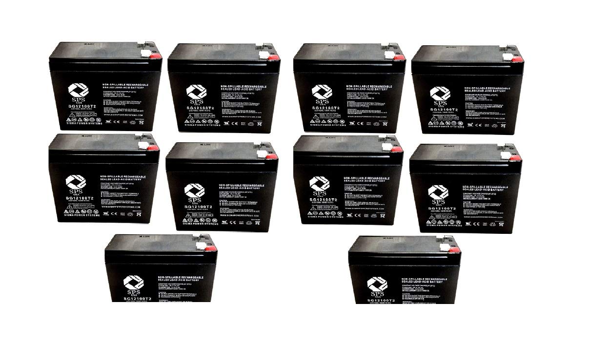 SPS Brand 12V 10Ah Rechargeable Lithium Battery - UL 370 Certified Replacement Battery for Electric Scooters, Wheelchairs & Mobility Devices (10 Pack) - Perfect for Commuting, Outdoor Activities & Emergency Power Backup