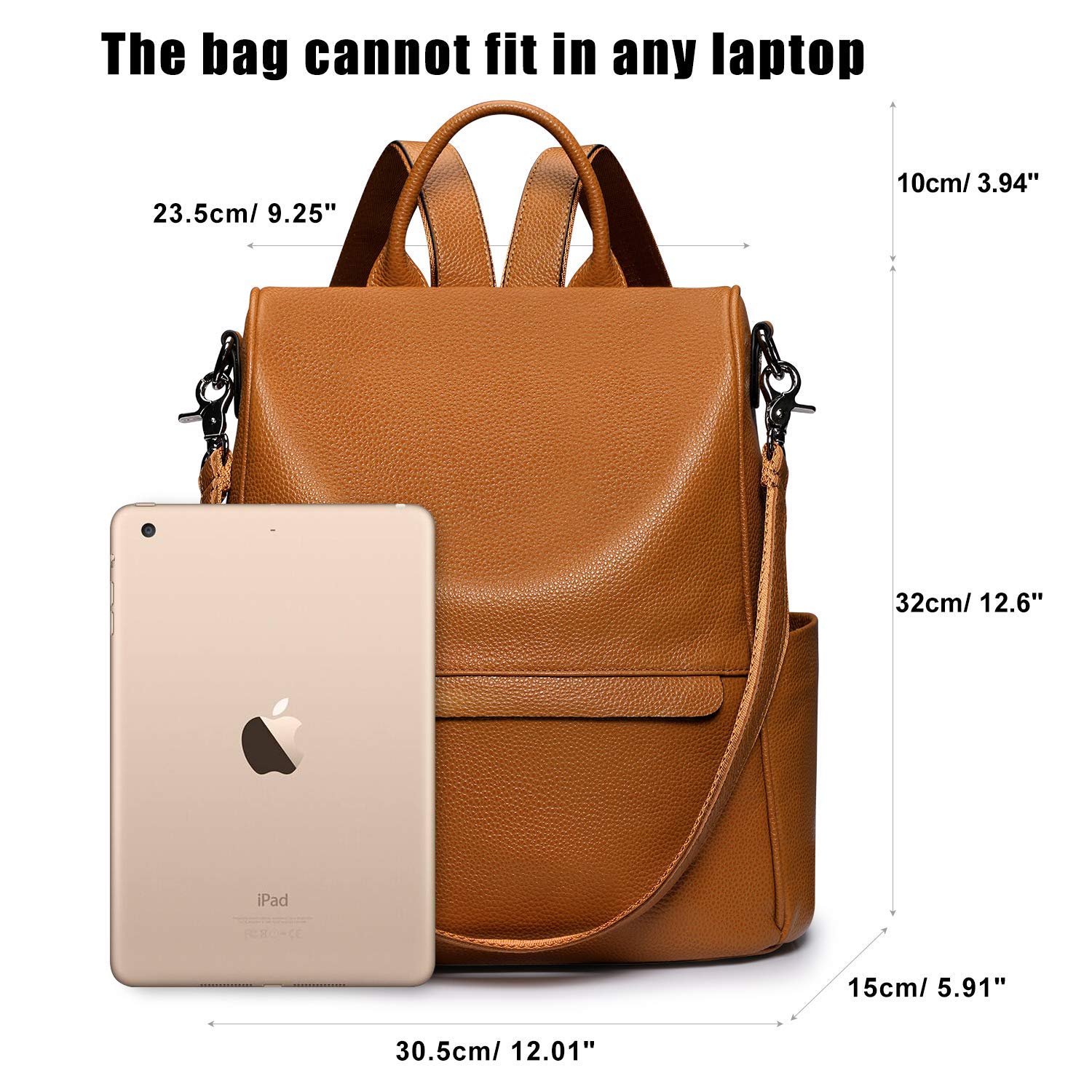 S-ZONE Genuine Leather Women's Anti-Theft Backpack - Stylish Travel Rucksack & Shoulder Bag for Work, College & Outdoor Adventures