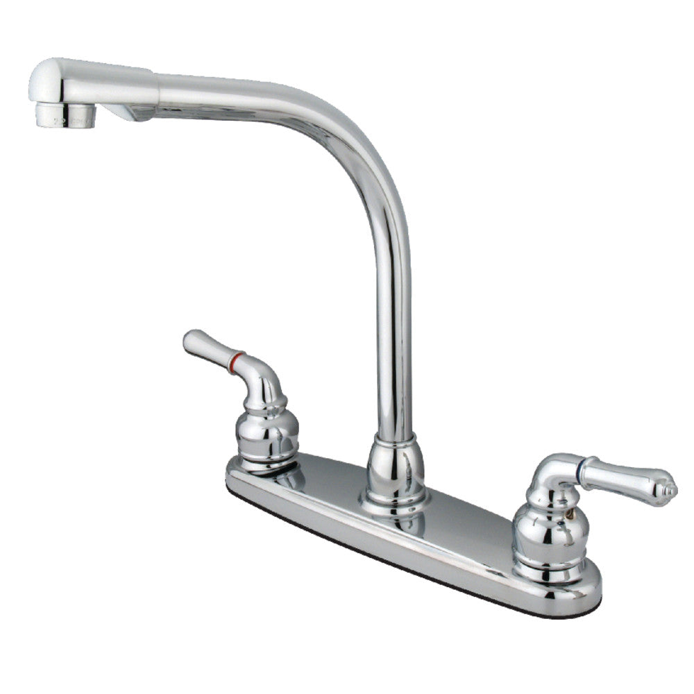 Kingston Brass KB756LS Magellan Centerset Kitchen Faucet - High Arc Pull-Down Sprayer, Oil Rubbed Bronze Finish for Modern Farmhouse & Traditional Kitchens