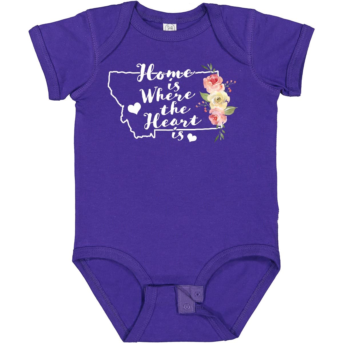 Inktastic Montana Home is Where The Heart is Watercolor Baby Bodysuit - Soft Cotton Onesie for Newborns & Infants, Perfect for Family Photos, Holidays & Everyday Wear