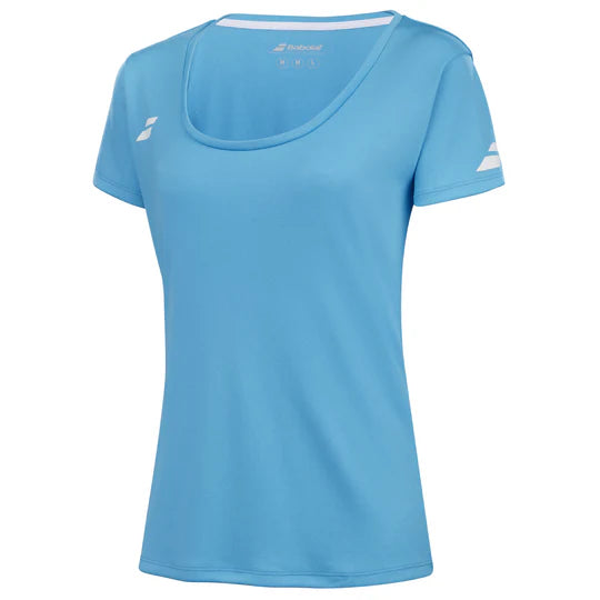 Babolat Play Cap Sleeve Women's Tennis Top 4124 - Breathable Cyan Blue Athletic Shirt for Women | Perfect for Tennis, Gym & Outdoor Sports