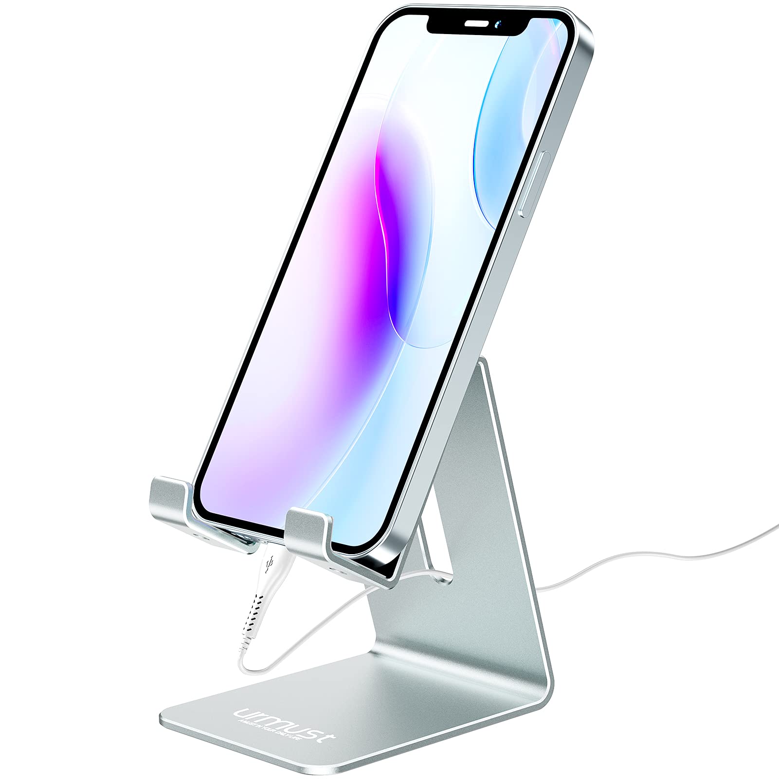 Urmust Phone Stand for iPhone 15 14 13 12 & Tablets - Desk Holder for Work & Video Calls