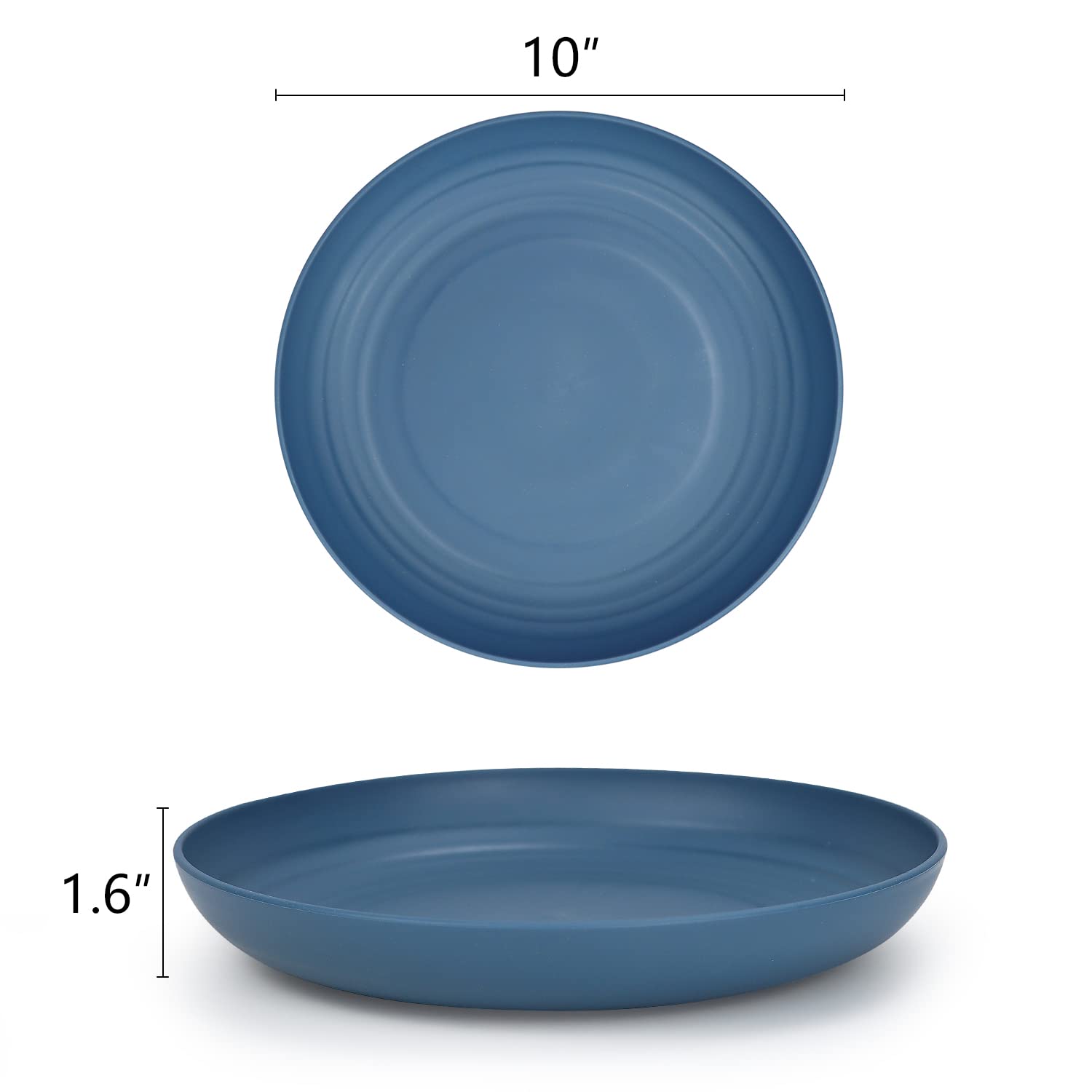 Eco-Friendly Wheat Straw Dinner Plates - 6-Piece Unbreakable Set, Microwave & Dishwasher Safe, 10-Inch Plates in 6 Colors | Perfect for Family Meals, Picnics & Outdoor Dining