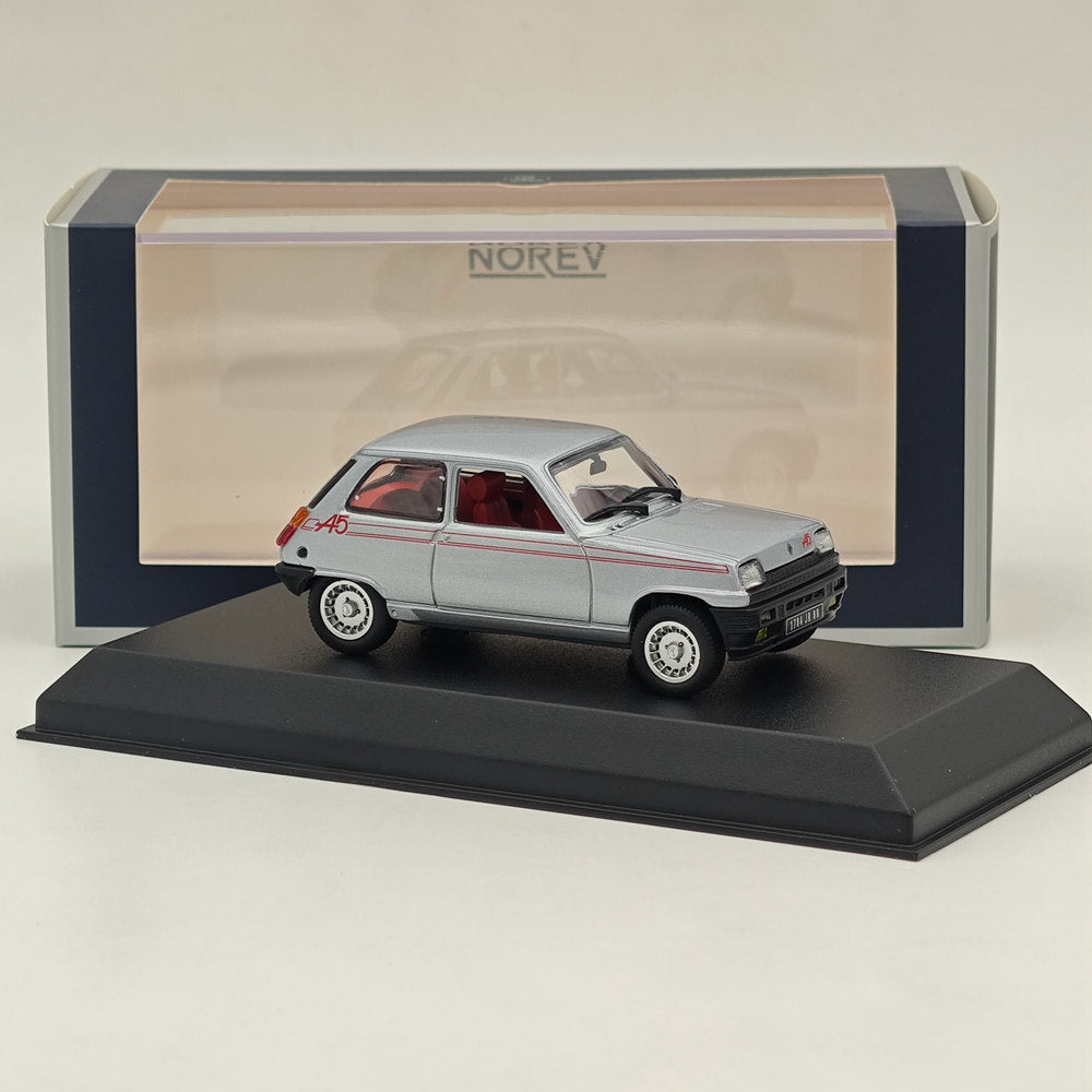 1/43 Scale Norev Renault 5 Alpine 1980 Diecast Model Car - Limited Edition Silver Collectible - Perfect for Car Enthusiasts, Display Cases & Vintage Model Collections