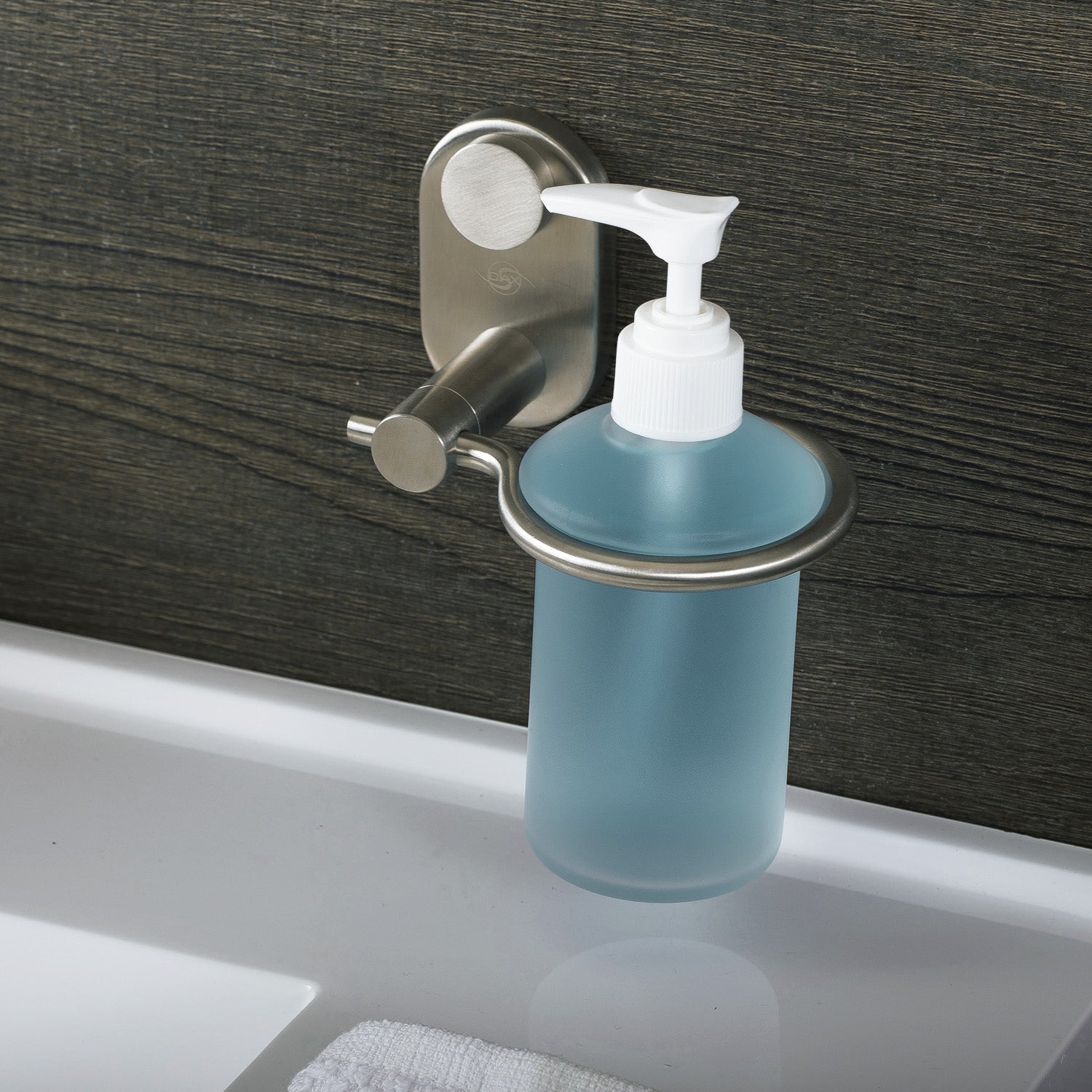 Premium Stainless Steel Soap Dispenser with Glass Bottle - Wall Mounted, Polished Finish, 6.5