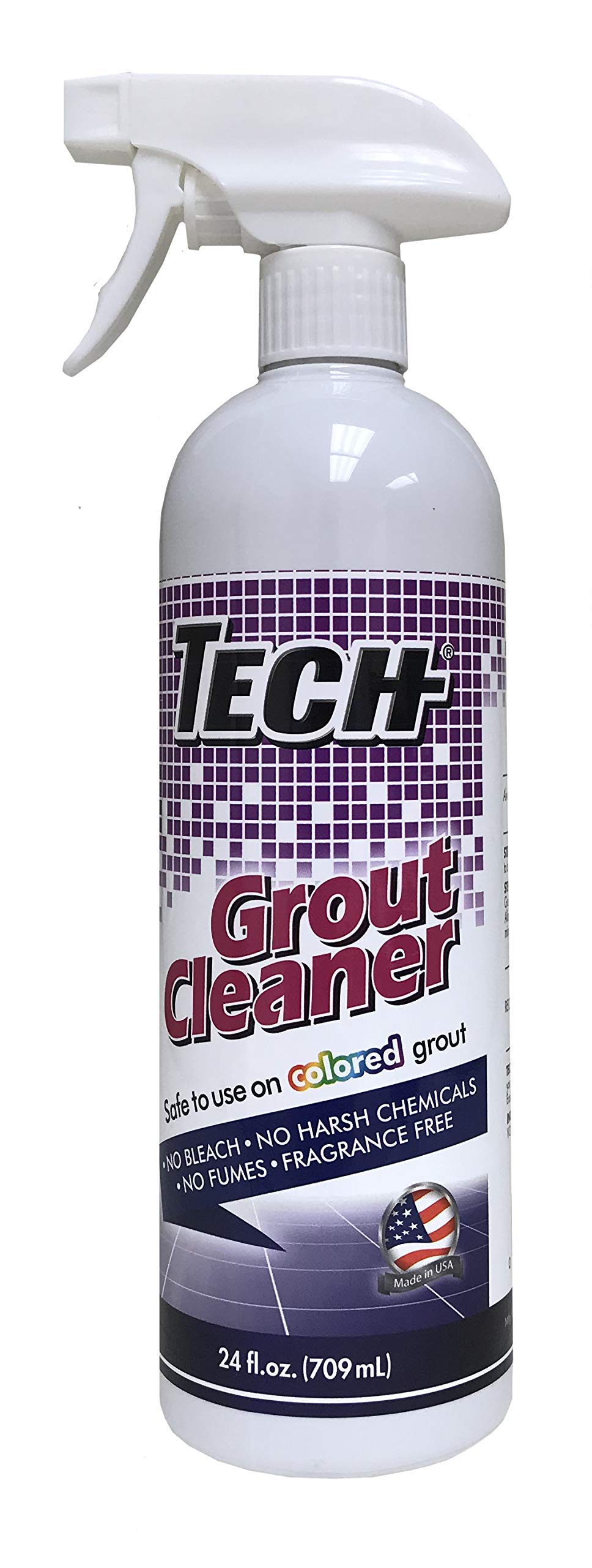 TECH Grout Cleaner Spray - Ready-to-Use Tile, Floor & Wall Cleaner | No Harsh Chemicals | 24 Oz Bottle | Perfect for Bathroom, Kitchen & Shower Cleaning