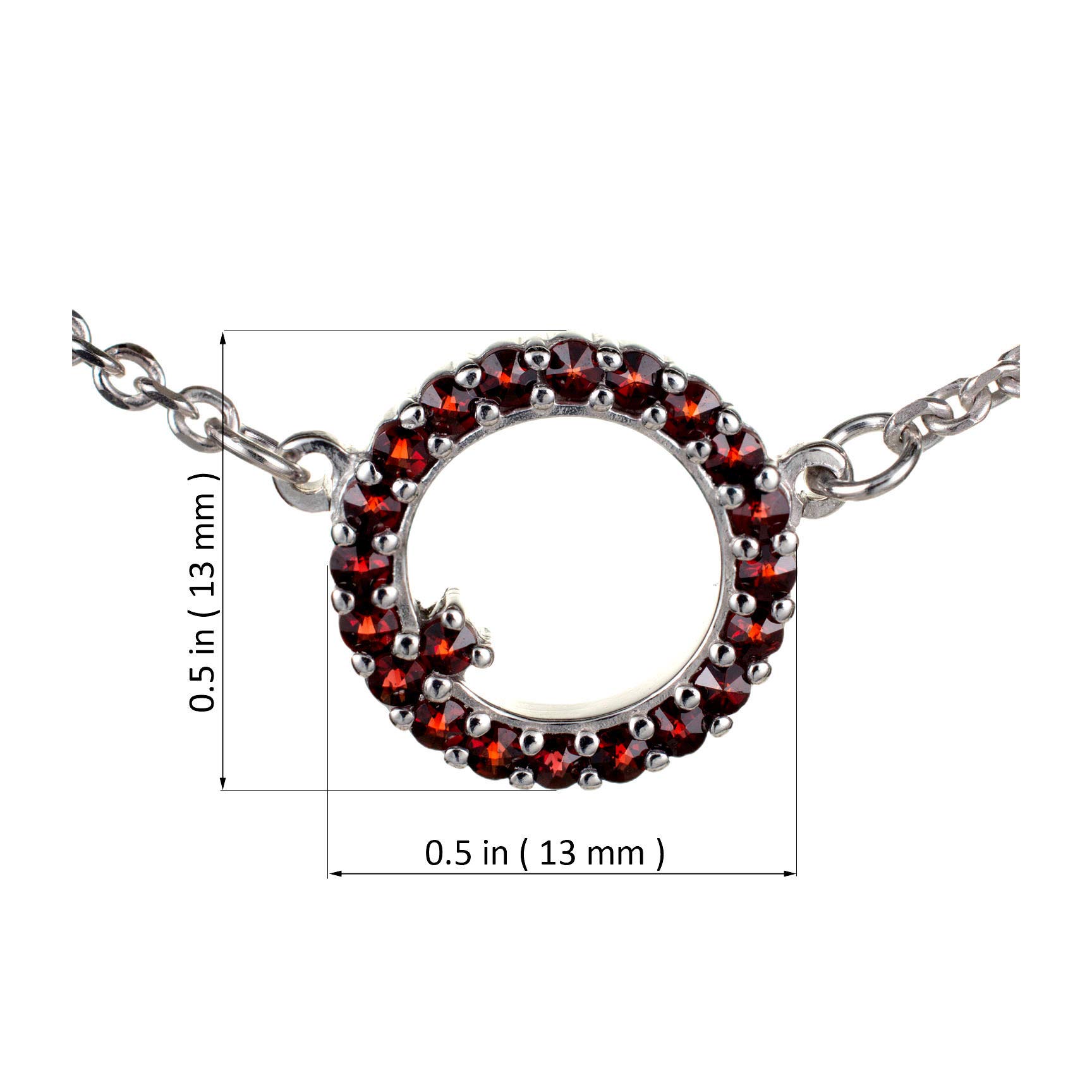 Bohemian Garnet Circle Necklace for Women - Handmade Vintage Jewelry - Perfect for Boho Chic Outfits & Special Occasions