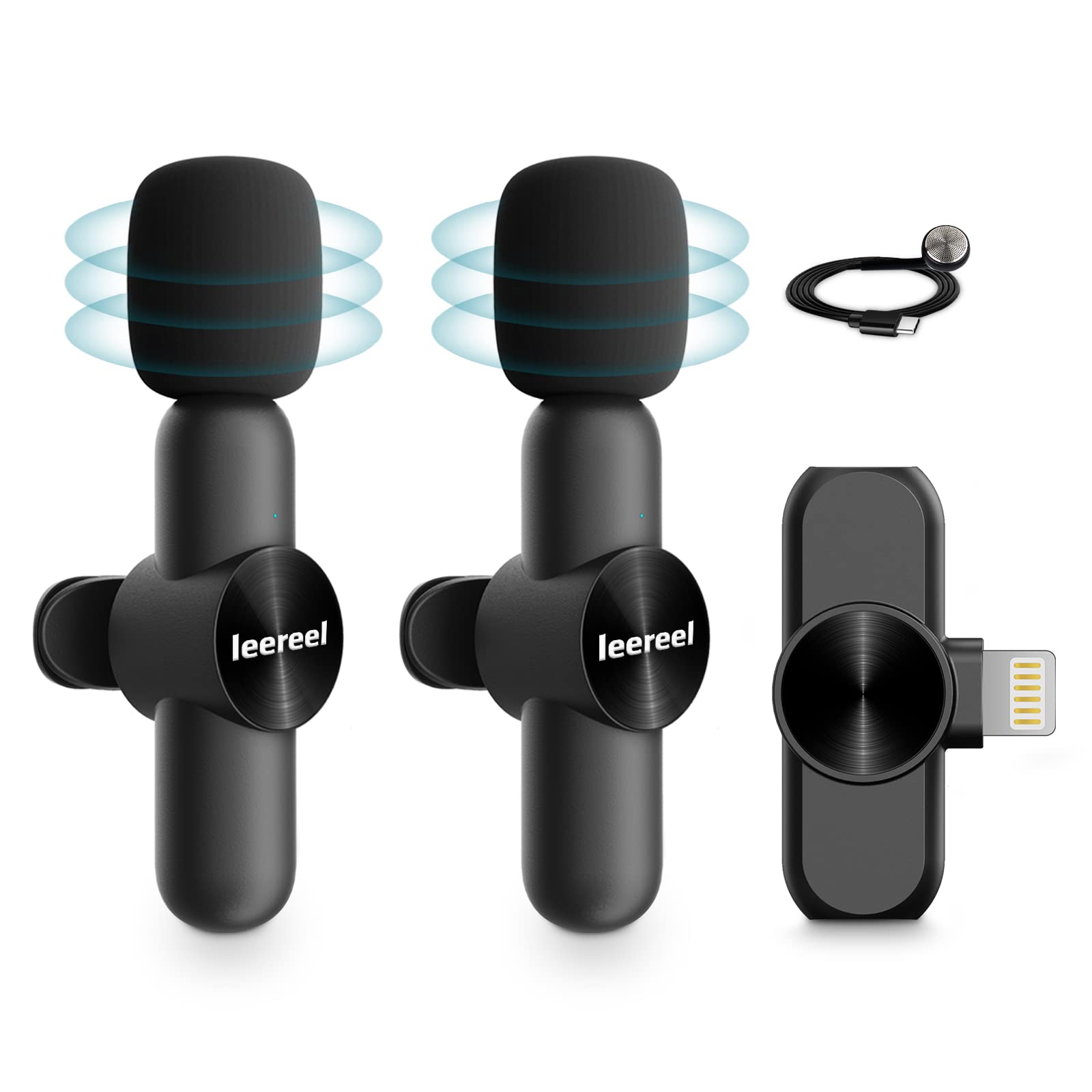 Wireless Lavalier Microphone for iPhone & iPad - 2.4GHz Plug & Play Clip-on Mic with 3-Level Noise Reduction & Auto Sync | Perfect for YouTube, TikTok, Live Streaming, Interviews & Video Recording