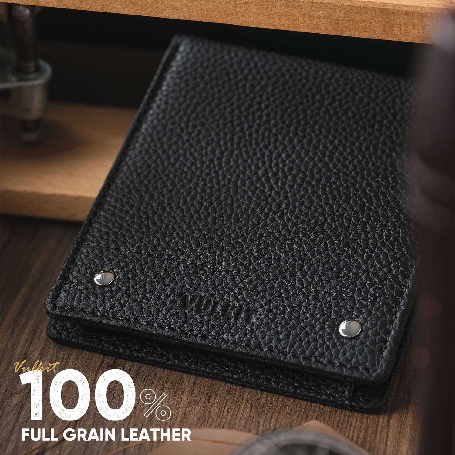 VW119P Ultra Thin RFID Blocking Genuine Leather Bifold Wallet for Men - Slim & Secure Credit Card Holder for Everyday Use & Travel