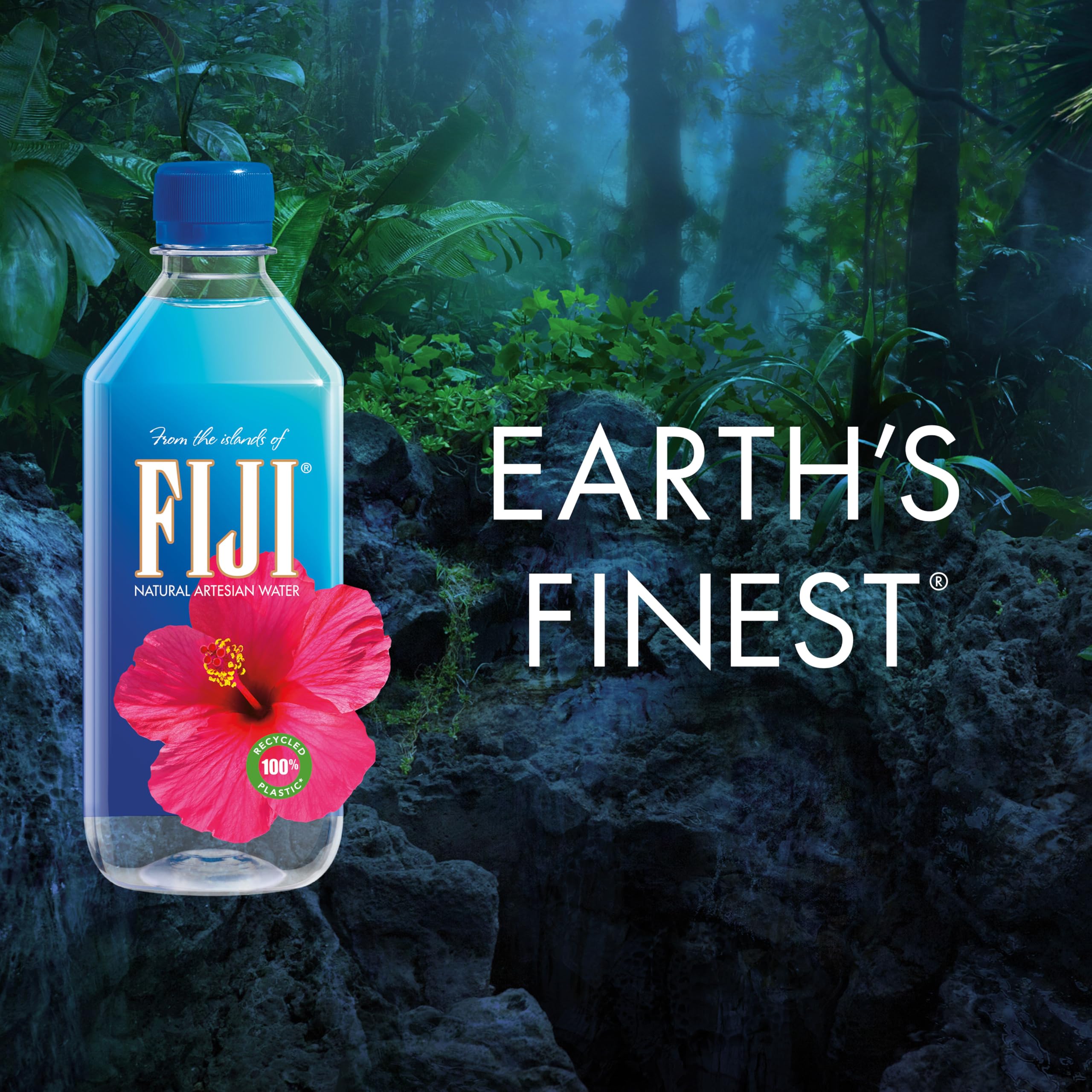 FIJI Natural Artesian Bottled Water 500 mL / 16.9 Fl Oz (Single Bottle) - Premium Hydration for Home, Office & Travel