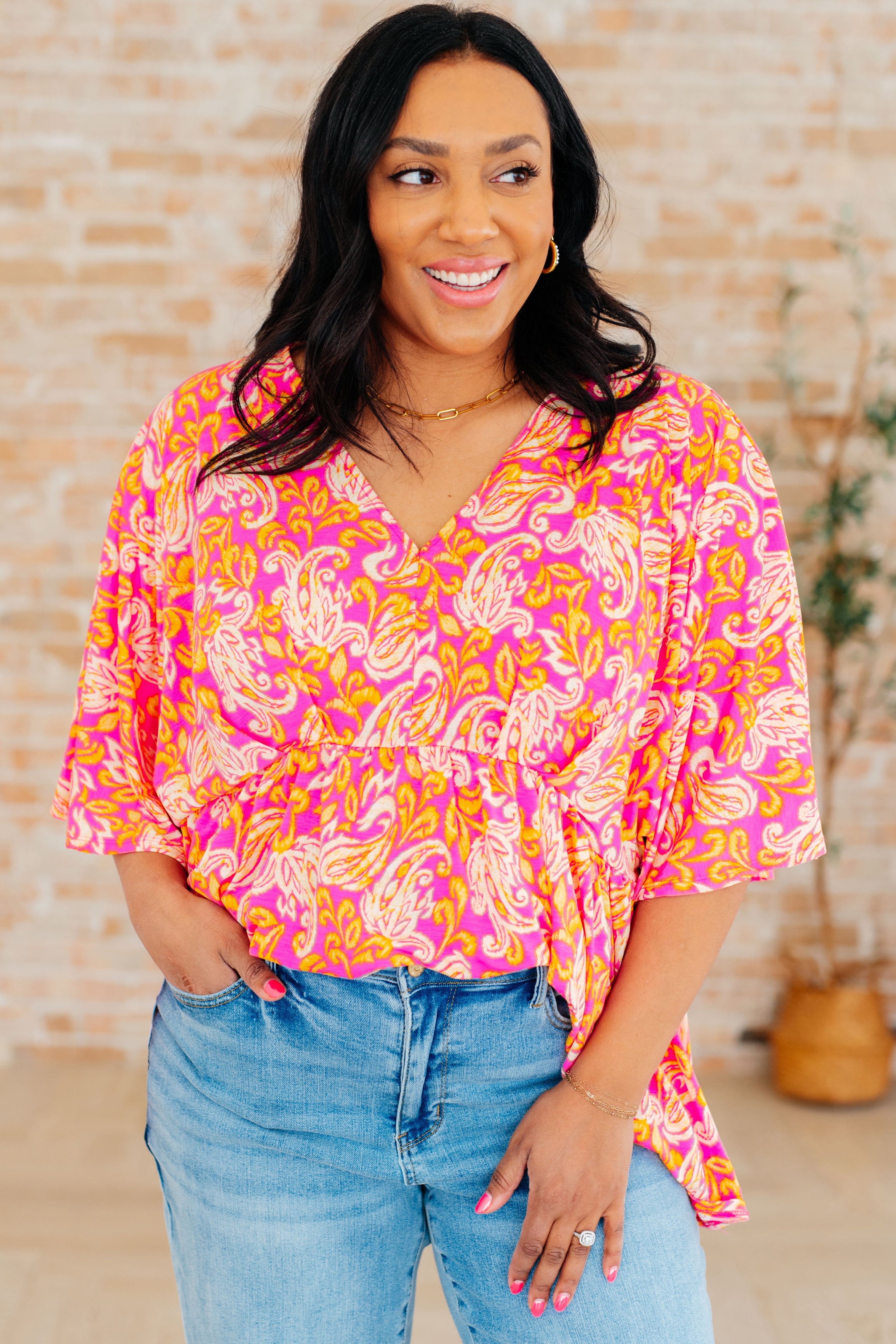 Dreamer Peplum Top - Women's Floral Lace Blouse in Soft Pink for Casual Wear & Date Night Outfits