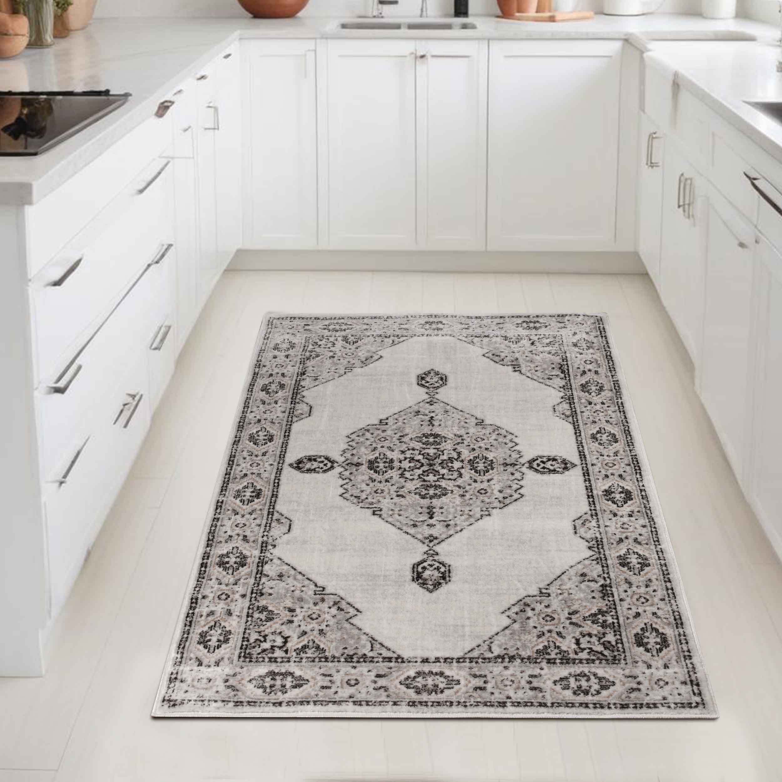 Kailani Modern Farmhouse Geometric Medallion Indoor Area Rug - Non-Slip Living Room Carpet, Bedroom Runner, Entryway Decor for Home & Office