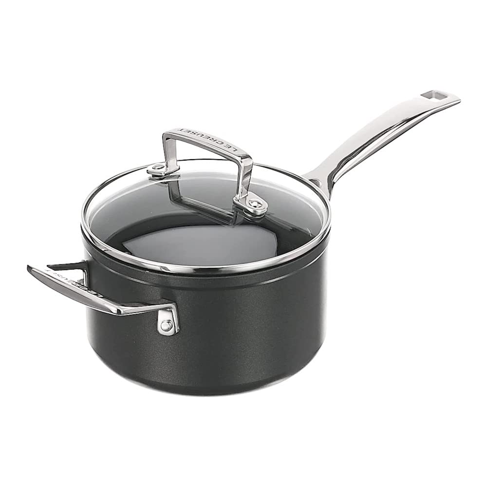 Le Creuset 3 qt. Toughened Nonstick PRO Saucepan with Glass Lid - Premium Cookware for Sauces, Stews & Pasta - Perfect for Home Chefs & Professional Kitchens