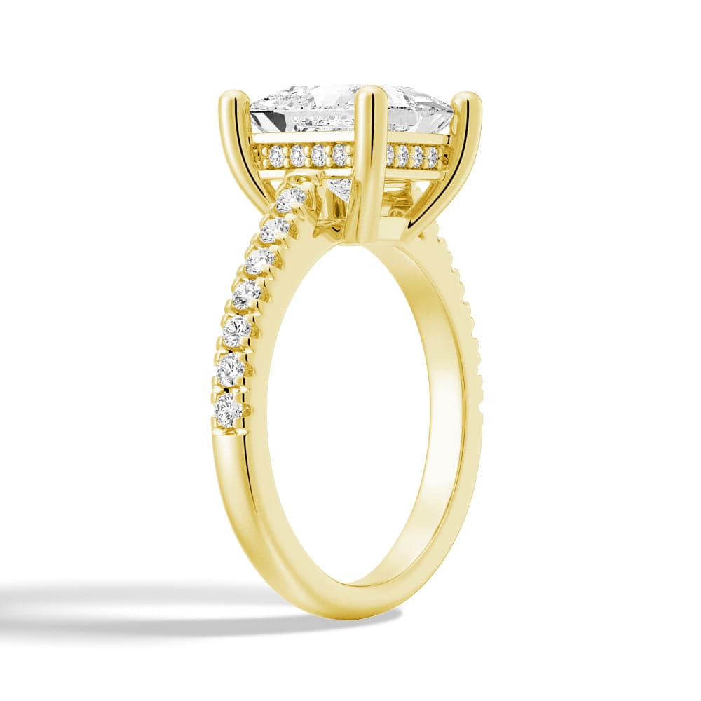 1.5ct Moissanite Princess Cut Engagement Ring for Women - 14K White Gold Hidden Halo Wedding Ring - Perfect for Proposals, Anniversaries & Special Occasions