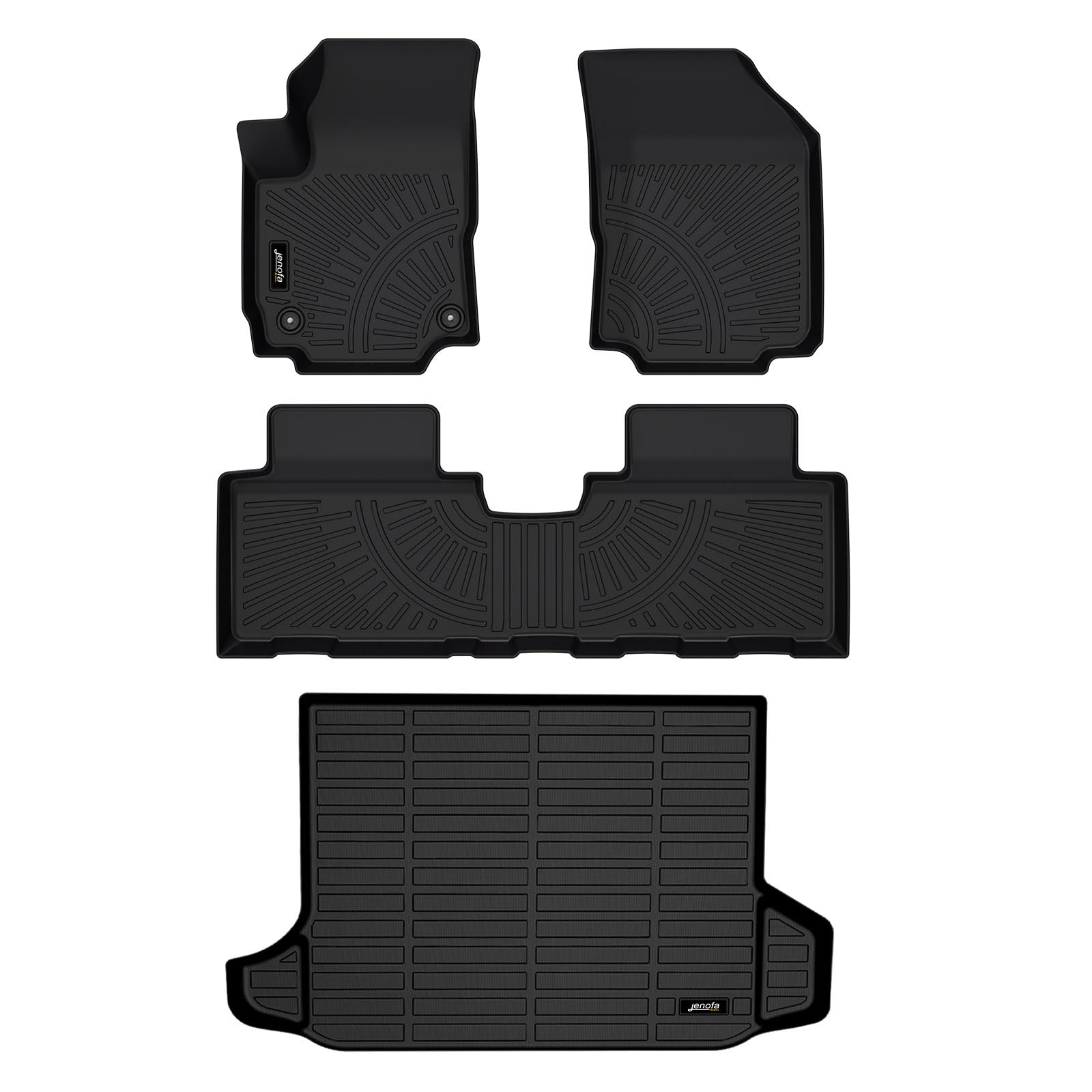 2018-2024 Chevy Equinox & GMC Terrain All-Weather Floor Mats Set - Heavy Duty Car Floor Liners & Cargo Mat - Non-Slip Black Interior Accessories for SUV Protection (Not for EV Models) - Perfect for Road Trips, Daily Commutes & Outdoor Adventures
