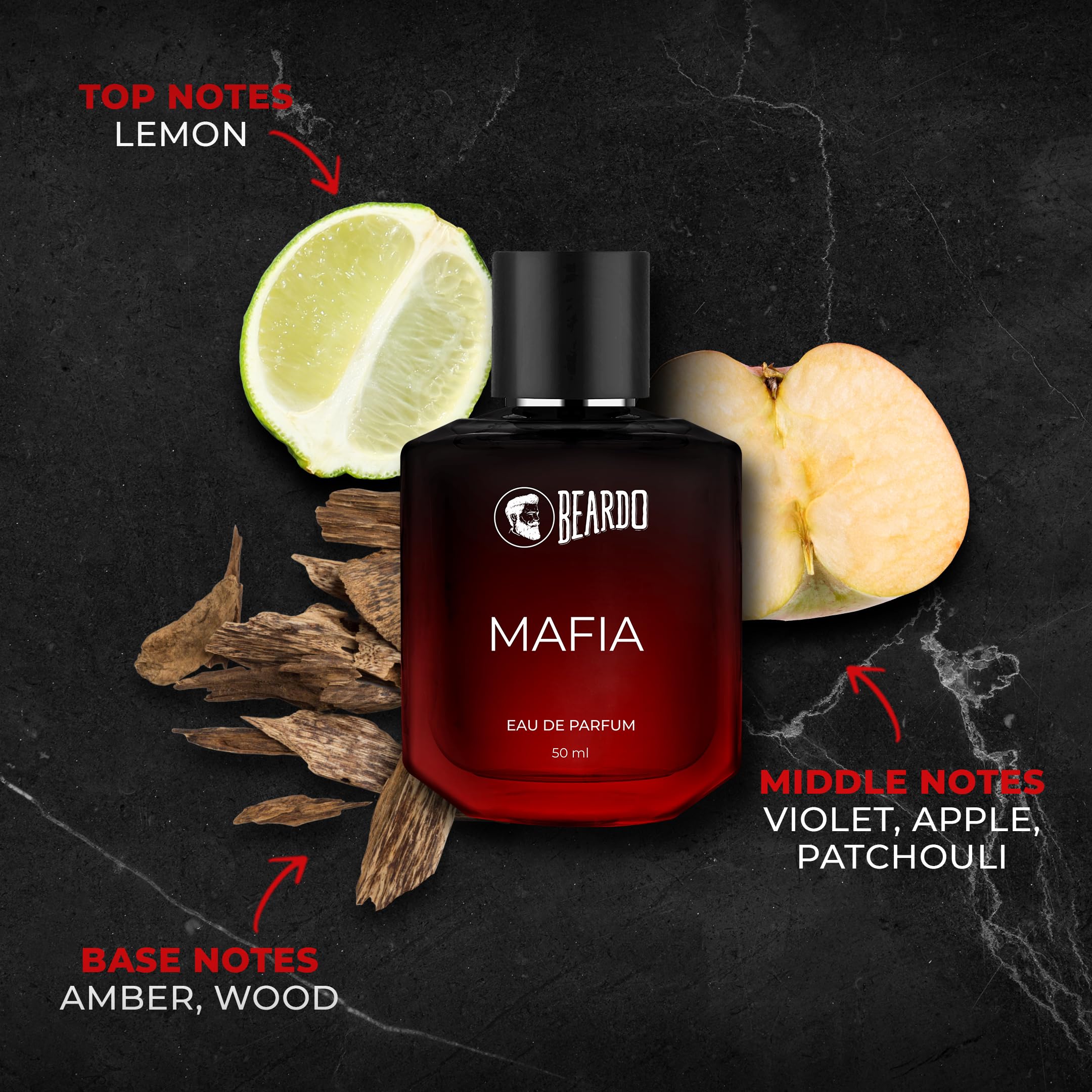 Beardo Mafia Eau De Parfum for Men - 50ml Long Lasting Musk & Woody Cologne | Daytime Fragrance Body Spray | Valentine's Day Gift for Husband, Boyfriend & Men | Perfect for Date Night, Office & Special Occasions