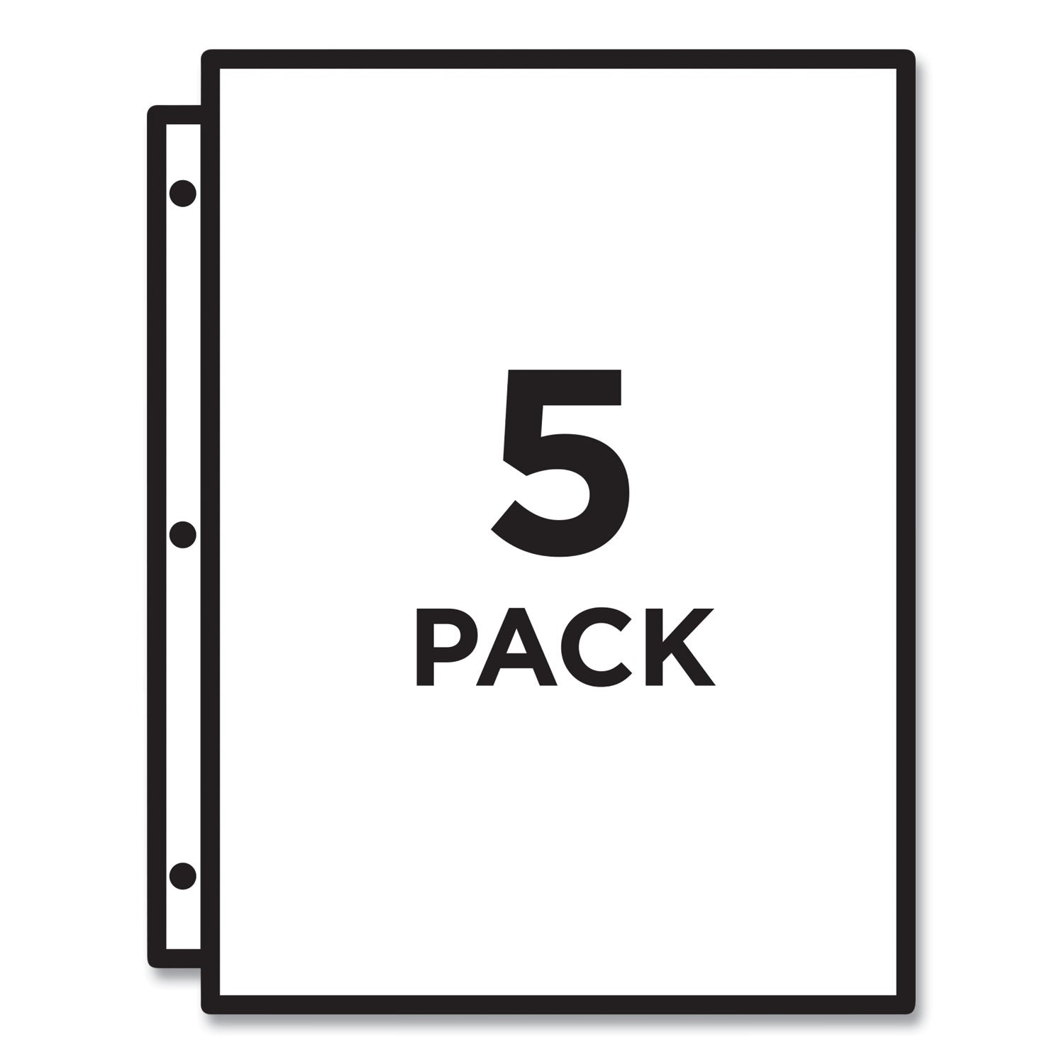Avery® Clear 3 Hole Punched Binder Pockets - 9.25 x 11 Inches, Pack of 5 | Perfect for School, Office & Document Organization