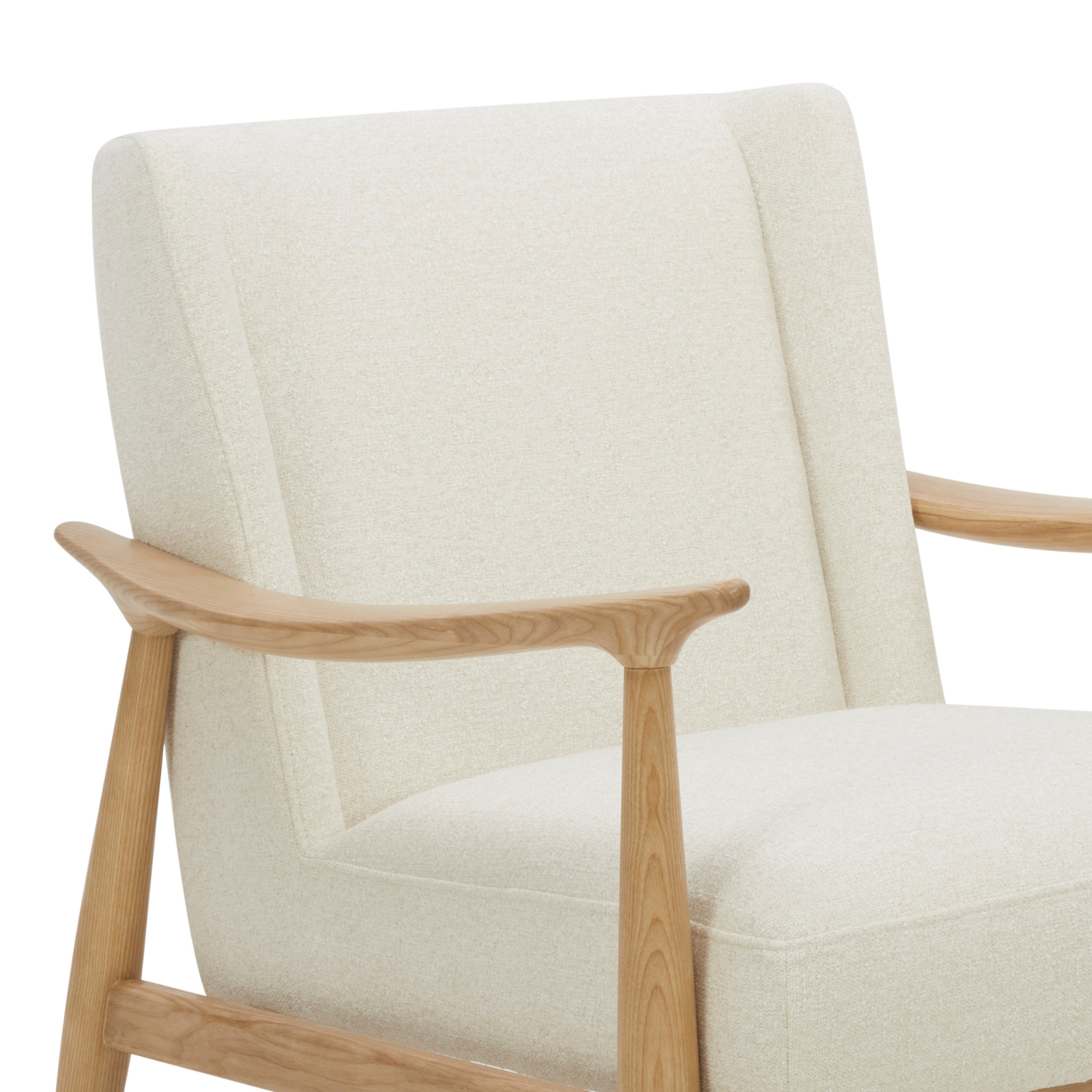 Nevis Lounge Chair - Mellow Ivory | Modern Accent Chair for Living Room, Bedroom & Office | Comfortable Upholstered Armchair with Soft Fabric