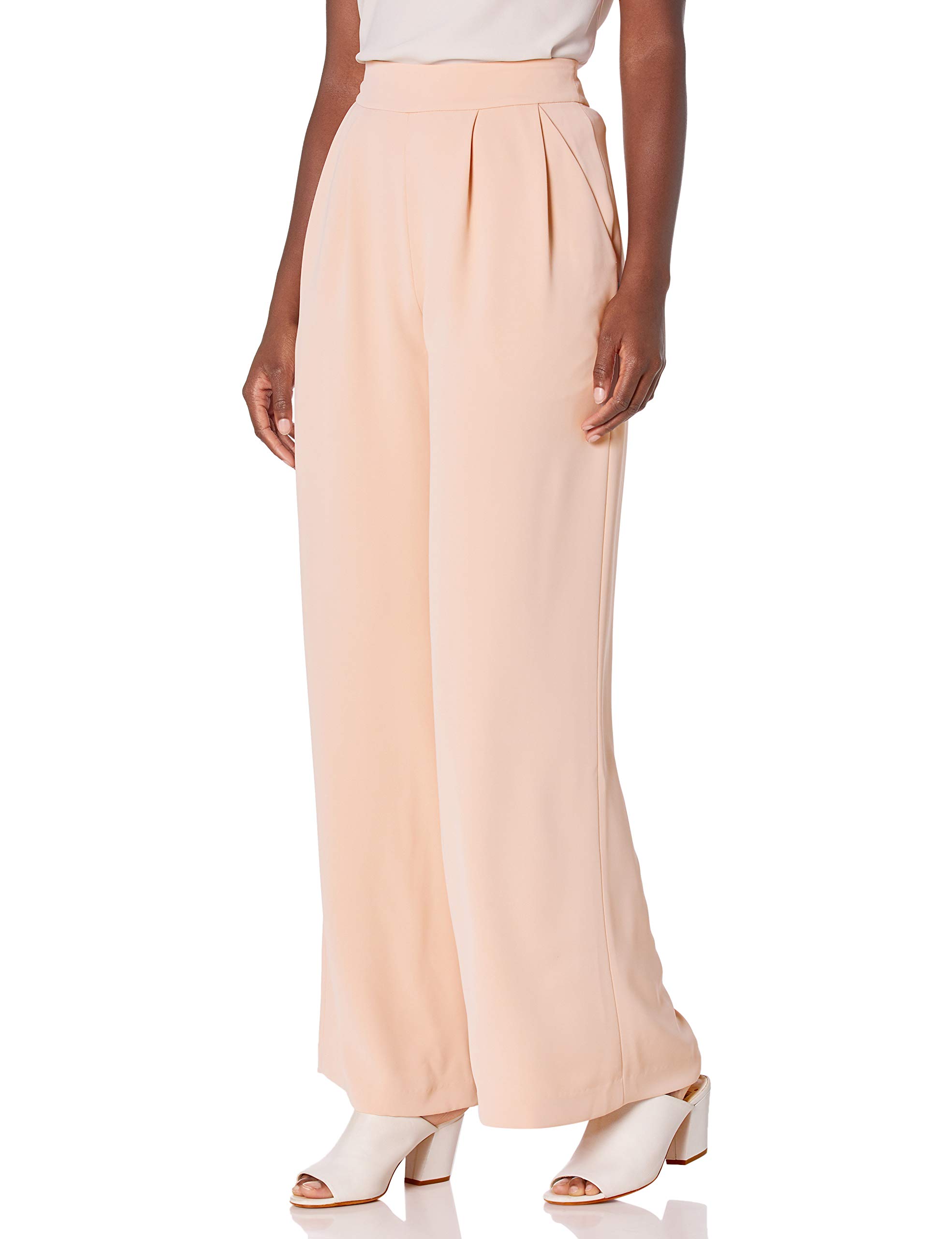 BCBGMAXAZRIA Women's Wide-Leg Twill Pants - High Waist Comfortable Work Trousers for Office & Business Casual Outfits