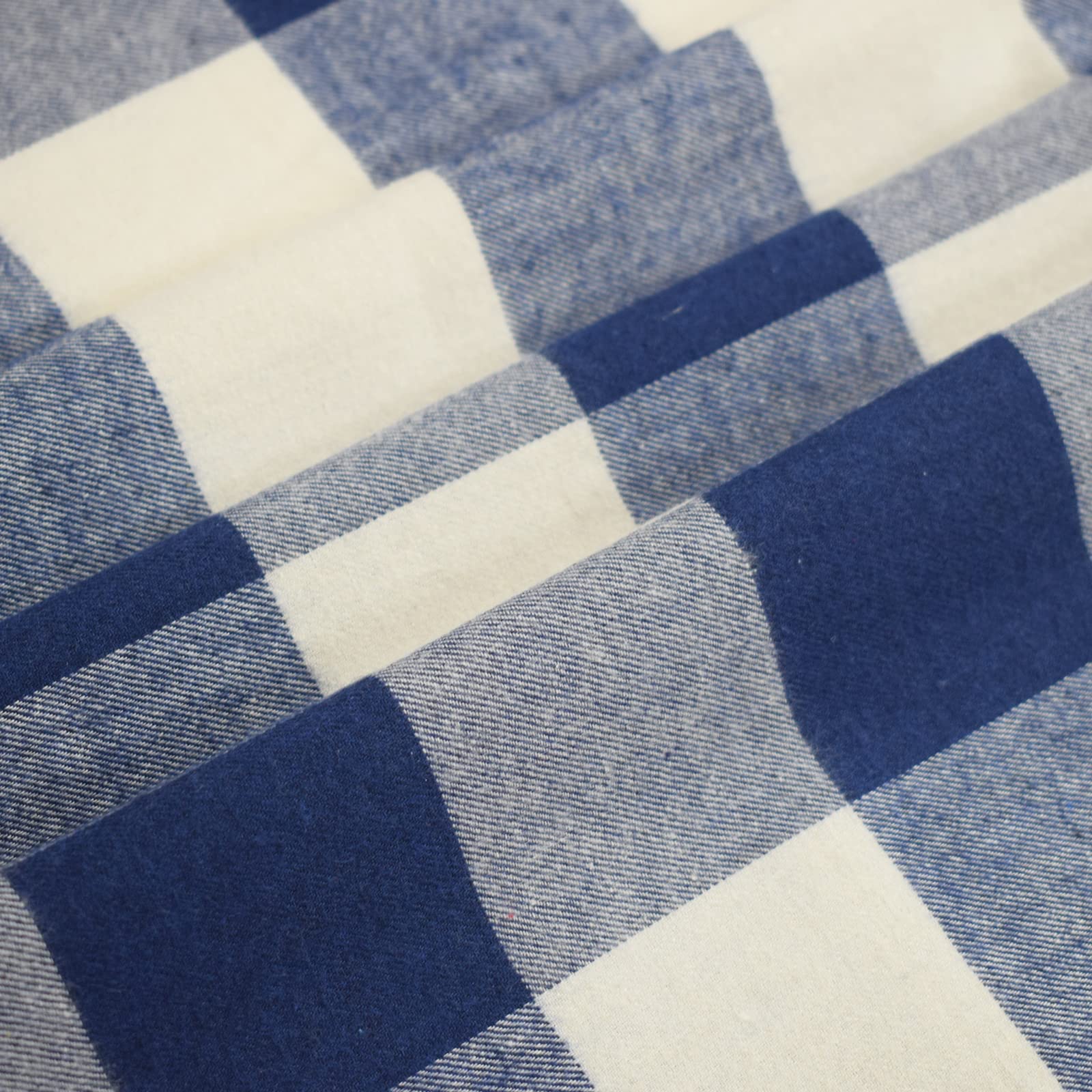 XMNTG 2 Panels Buffalo Plaid Checkered Window Curtains - Blackout Thermal Insulated Grommet Drapes for Farmhouse, Bedroom & Living Room (Blue, 52x63 Inches) - Perfect for Privacy, Light Control & Energy Efficiency