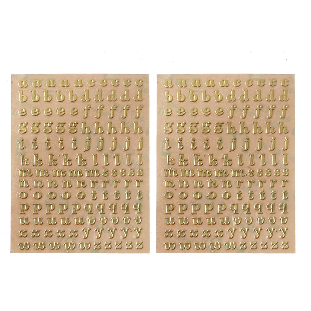 QUQUTWO 26-Piece Gold Letter Metal Stickers for Nail Art, Plaster Candles & Aromatherapy - DIY Home Decor, Gift Wrapping & Craft Projects