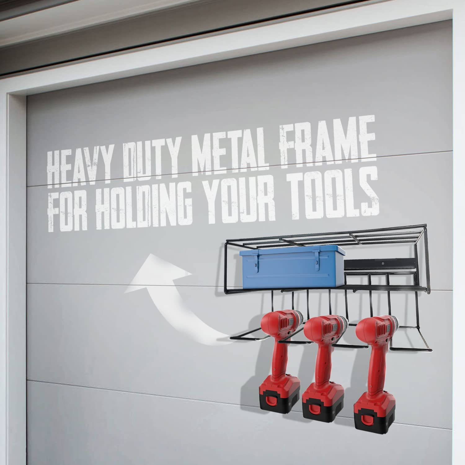 Sturdy Wall Mount Drill Holder & Tool Storage Organizer - Heavy Duty Power Tool Rack for Workshop & Garage Organization - Perfect for DIY Projects and Professional Workbench Storage