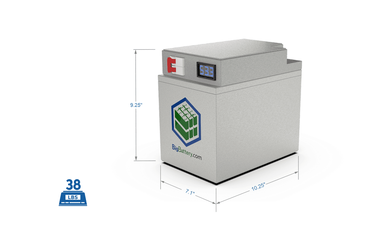 BigBattery 48V LiFePO4 Deep Cycle Battery - 30Ah 1.53kWh - Solar Energy Storage, RV, Marine & Off-Grid Power Supply - Long Lasting Rechargeable Lithium Iron Phosphate Battery Pack