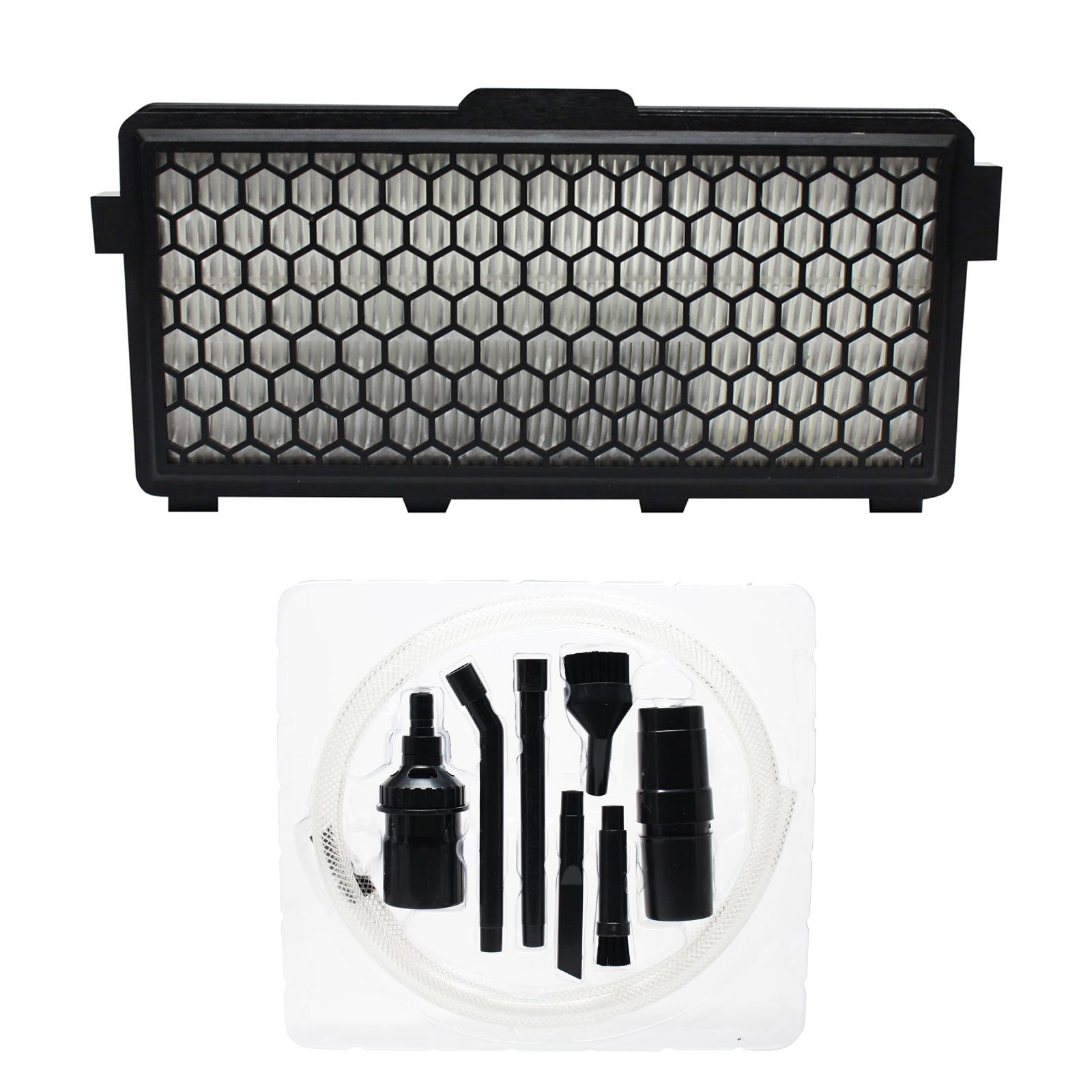 Miele Vacuum HEPA Filter 4-Pack with 7-Piece Micro Vacuum Attachment Kit - Compatible with Miele Gemini S5381, SF-AH 50, SF-HA 50, AH50 Models | Replacement Filters for Deep Cleaning & Allergen Reduction | Perfect for Pet Hair, Dust & Home Maintenance