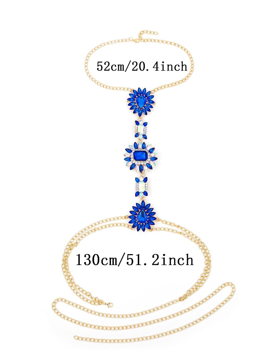 Boho Rhinestone Statement Chest Chain - Crystal Body Necklace for Women | Summer Beach Jewelry Accessories | Perfect for Music Festivals, Vacations & Boho Fashion Outfits