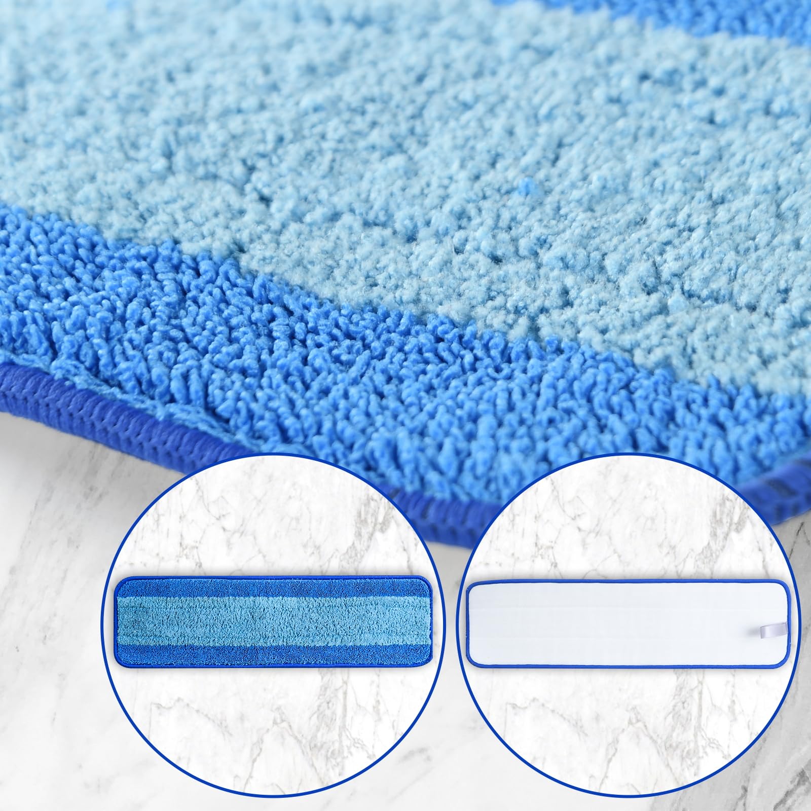 8 Pack Washable & Reusable Microfiber Mop Pads Replacement for Bona Mops - 3 Deep Clean, 3 Multi-Surface & 2 Dusting Pads for Hardwood Floors - Perfect for Daily Cleaning & Deep Scrubbing