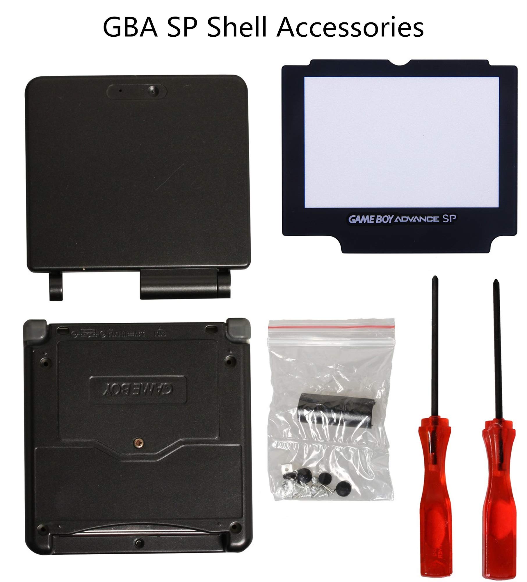 Original Nintendo GBA SP Gameboy Advance SP Full Housing Shell Replacement Kit - Black | Compatible with All GBA SP Models | Perfect for Repair, Customization & Retro Gaming Enthusiasts