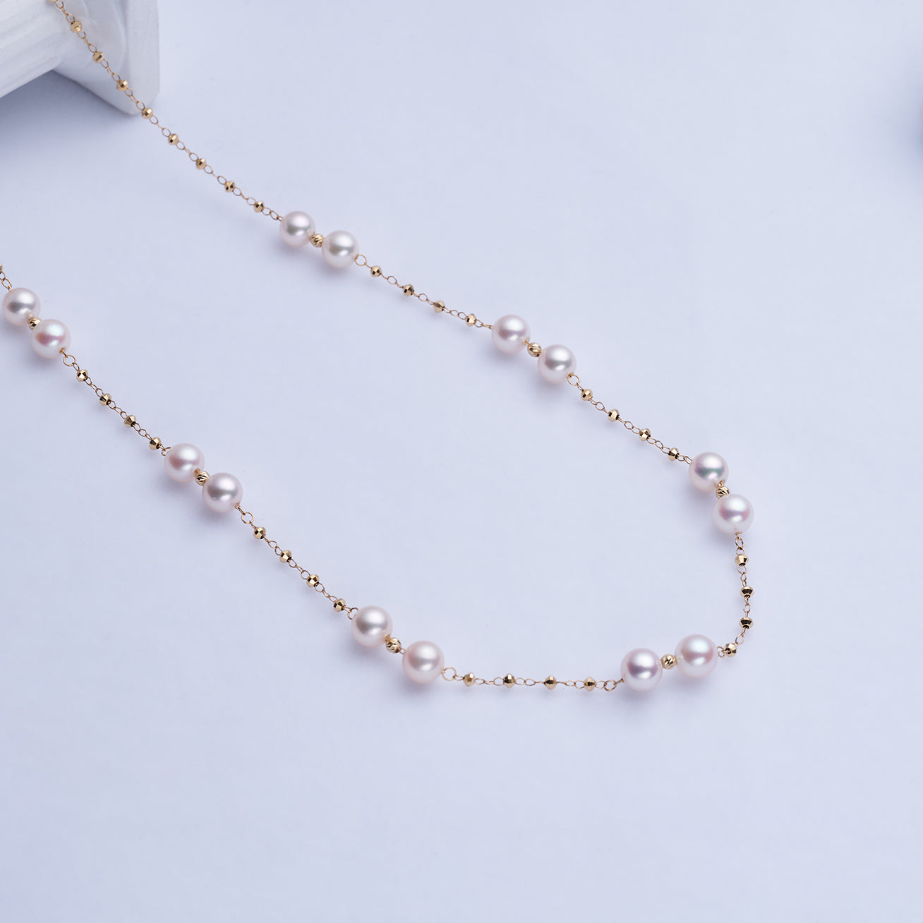 18K Solid Gold Akoya Pearl Necklace for Women - Classic Elegant Jewelry Gift for Wedding, Anniversary & Special Occasions