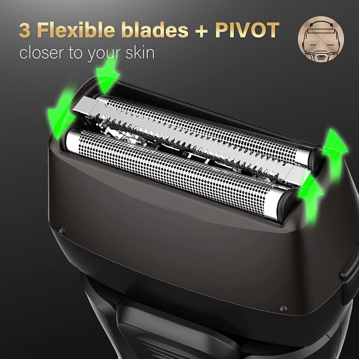 Premium Men's Electric Foil Shaver - Rechargeable Wet/Dry Cordless Razor with Pop-up Precision Trimmer & Sideburn Detailer | Perfect for Travel, Daily Grooming & Quick Touch-ups