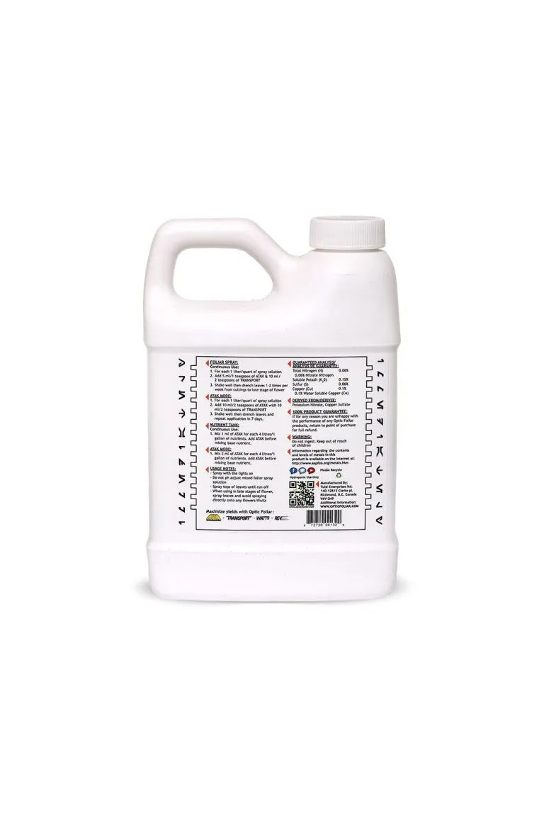 Optic Foliar Atak - Effective Powdery Mildew Treatment for Plants | Organic Fungicide for Garden, Greenhouse & Indoor Plants | Prevent & Control White Mold on Leaves
