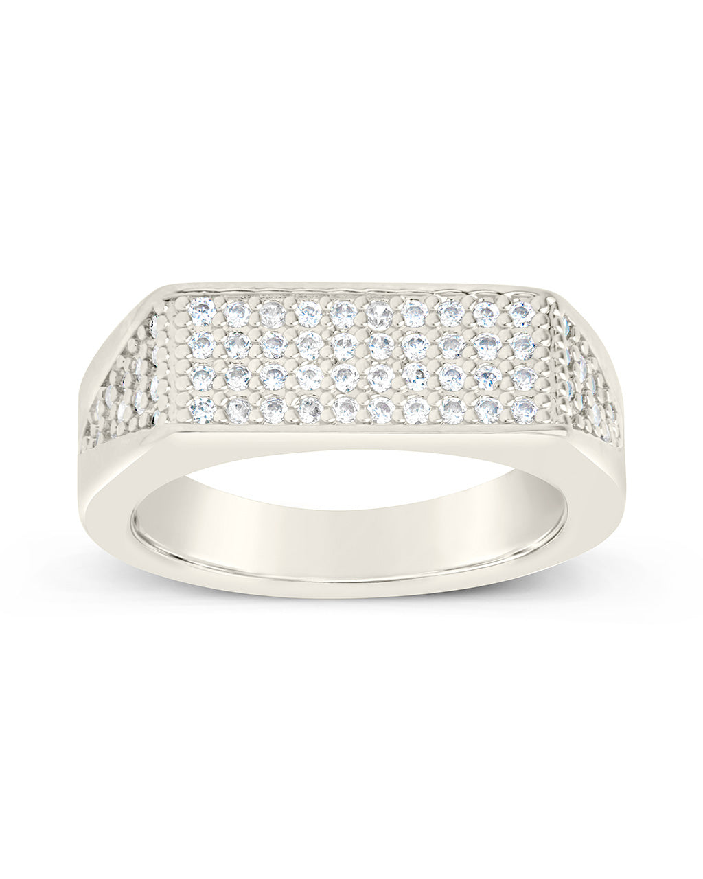 Noreen Sterling Silver CZ Signet Ring for Women - Elegant Cubic Zirconia Statement Jewelry for Everyday Wear & Special Occasions