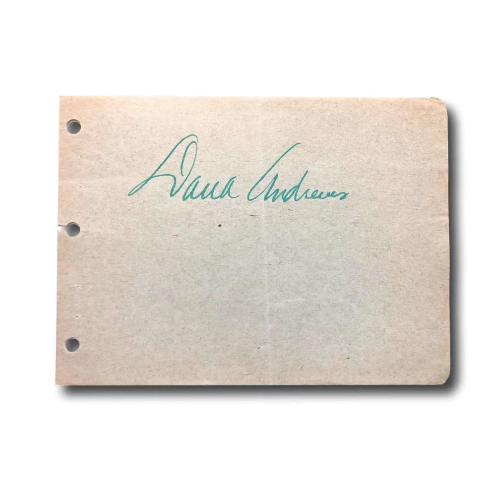 Dana Andrews Autographed Album Page Cut - Hand Signed with JSA COA - Rare Laura Actor Memorabilia for Collectors & Film Enthusiasts - Perfect for Framing & Display in Home Theater or Office