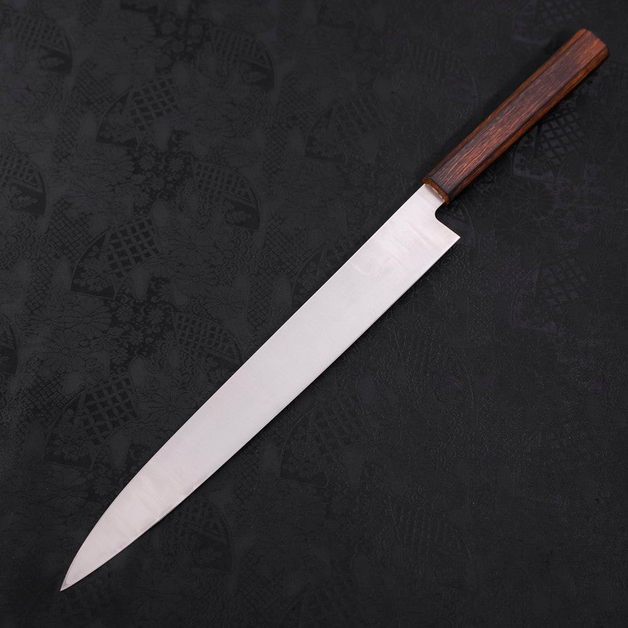 Premium Yanagiba Sushi Knife - AUS 8 High Carbon Steel Blade, Polished Finish with Sumi Urushi Handle - 300mm Professional Japanese Kitchen Knife for Sushi Chefs & Home Cooking