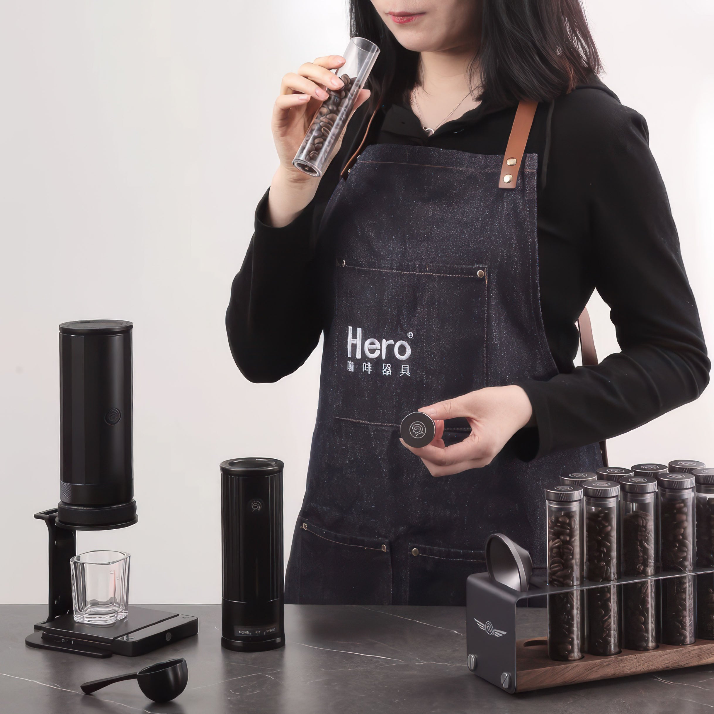 Premium Coffee Bean Storage Container & Degassing Stand - Airtight, Clear View, Perfect for Home Baristas & Coffee Shops - Ideal for Freshness & Flavor Preservation