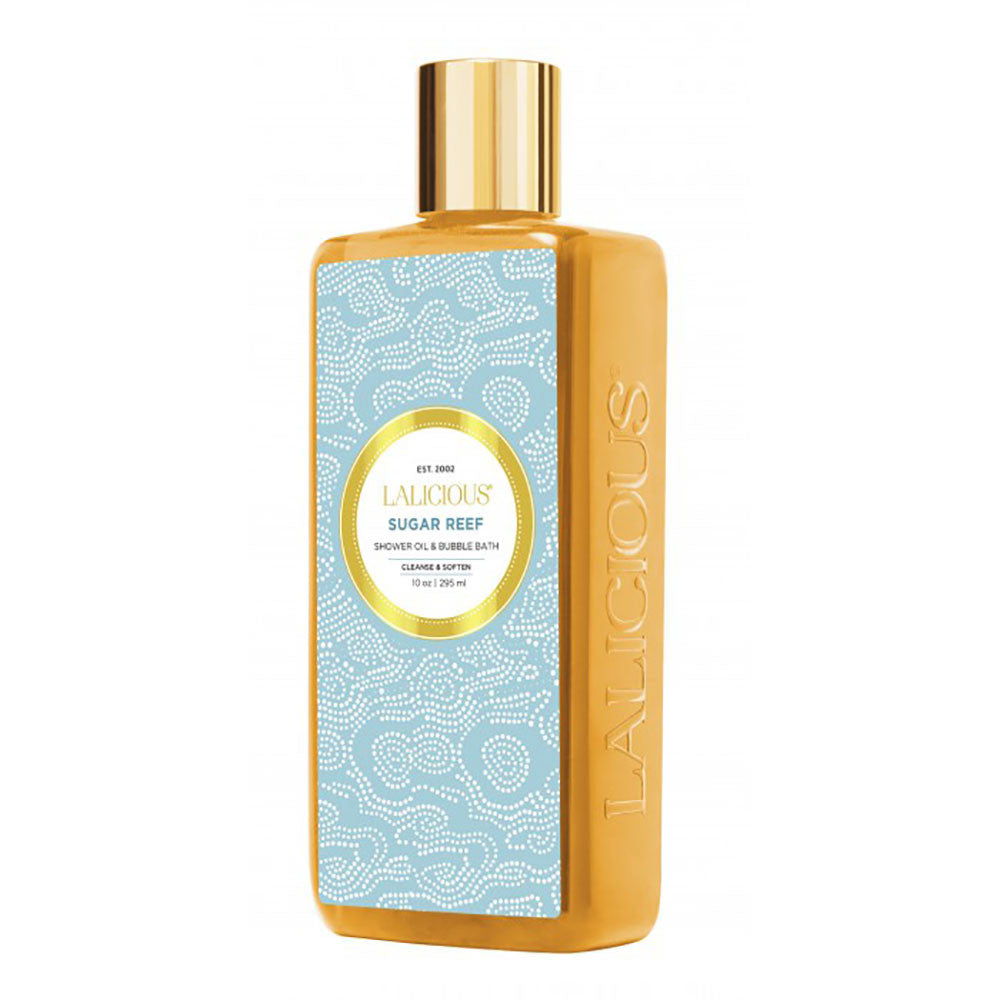 Lalicious Sugar Reef Shower Oil & Bubble Bath - Luxurious Moisturizing Body Wash for Dry Skin, Vegan & Cruelty-Free - Perfect for Spa Nights, Relaxing Baths & Gift Sets