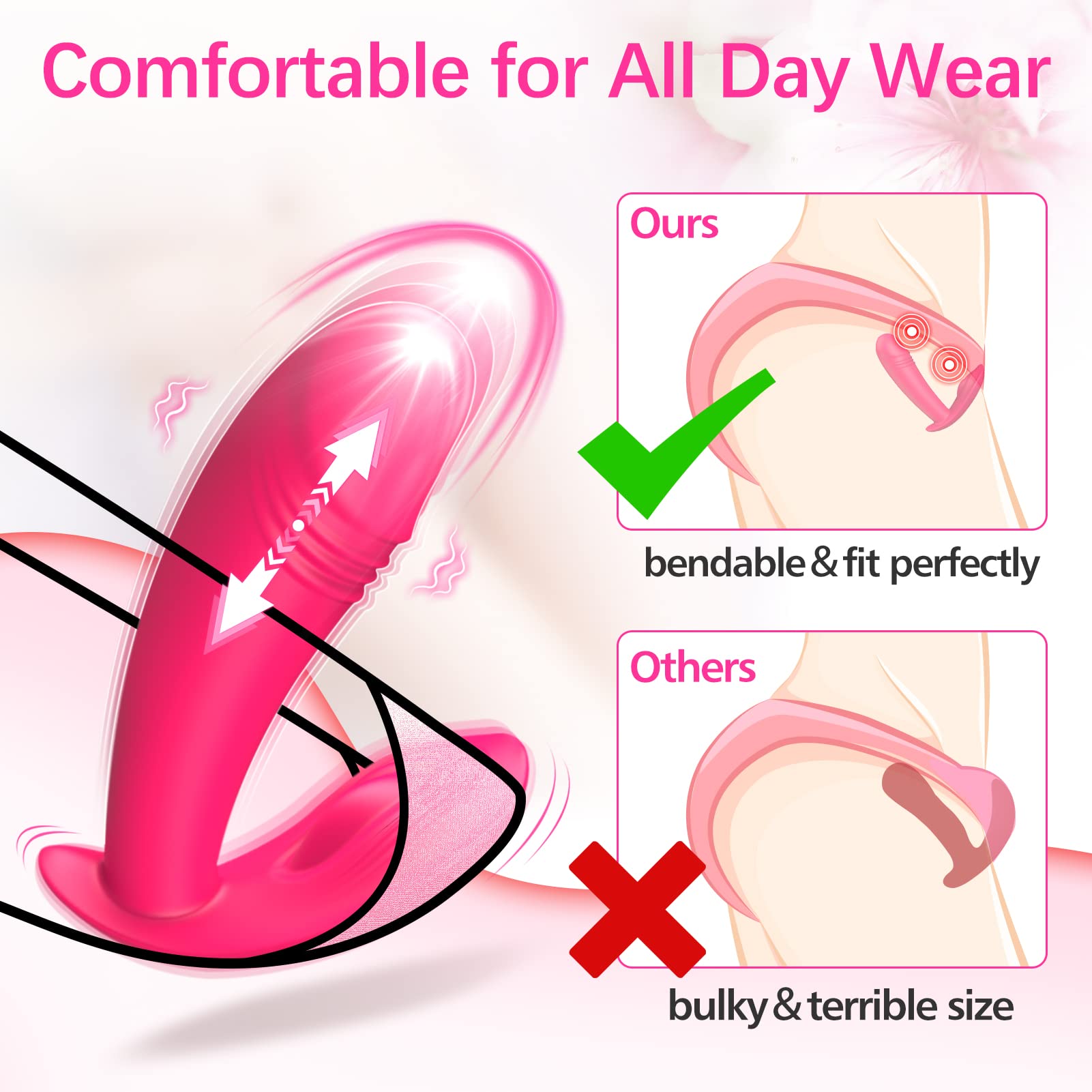 Remote Control Wearable Vibrator - 3-in-1 Rechargeable Adult Toy for Women with 10 Vibration Modes | Hands-Free Panty Vibrator, Dildo & Clitoral Stimulator | Perfect for Couples Play, Long Distance Relationships & Solo Pleasure