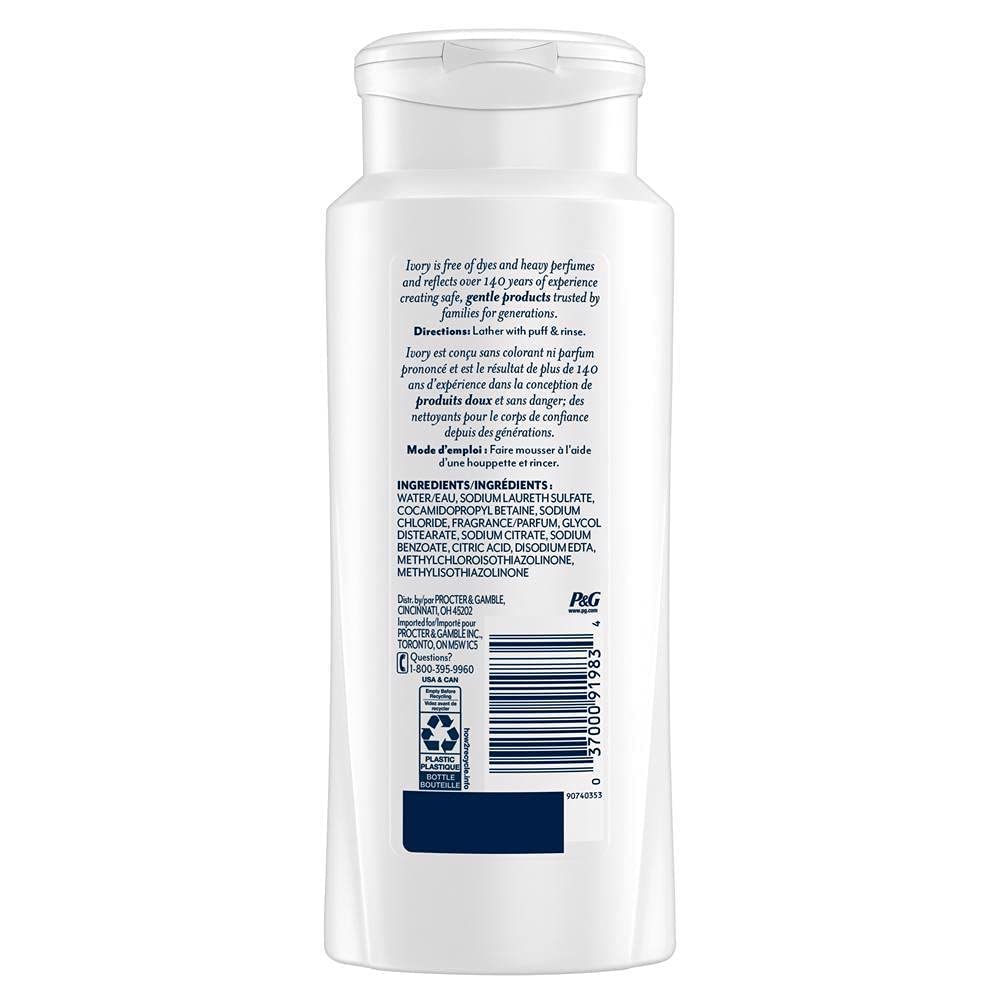 Ivory Original Body Wash for Sensitive Skin - 21 oz (Pack of 3) | Gentle Cleansing & Moisturizing | Perfect for Daily Shower, Travel & Gym Use