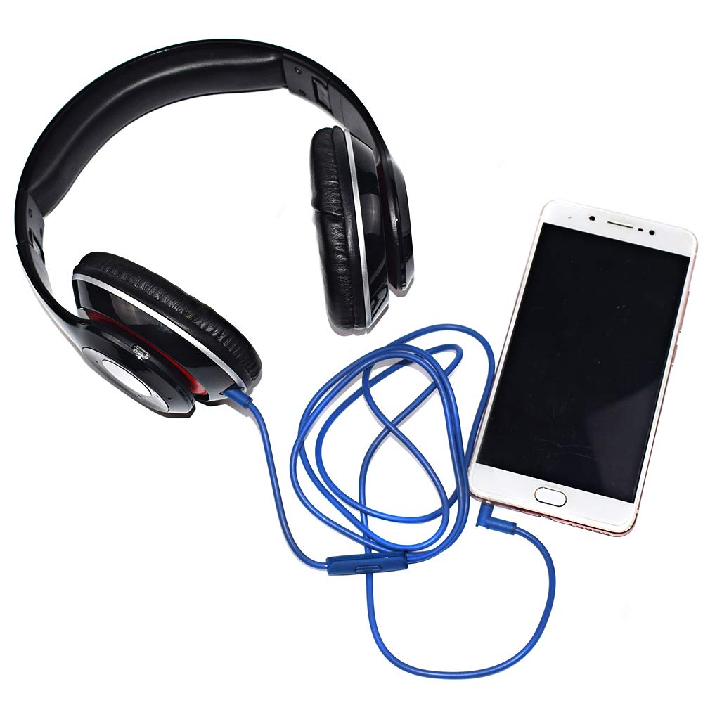Beats by Dr Dre Replacement Audio Cable with Inline Mic & Volume Control - Compatible with Solo/Studio/Pro/Detox/Wireless/Mixr/Executive/Pill Headphones - Blue - Perfect for Gaming, Music & Hands-Free Calls