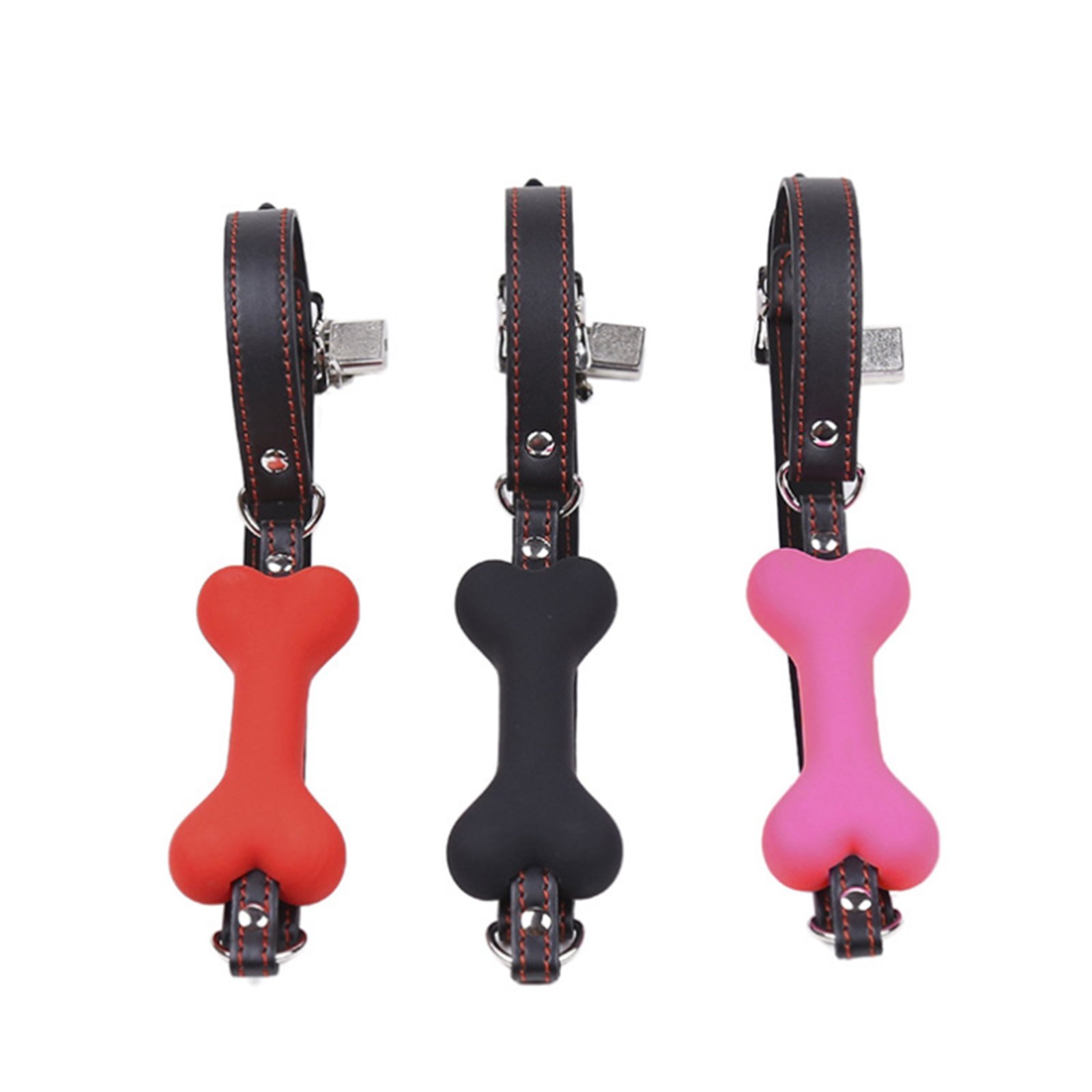 Premium Silicone Dog Bone Gag - Black BDSM Bondage Gear for Adults, Breathable Ball Gag with Adjustable Straps for Safe Restraint - Perfect for Role Play, BDSM Scenes & Sensory Play